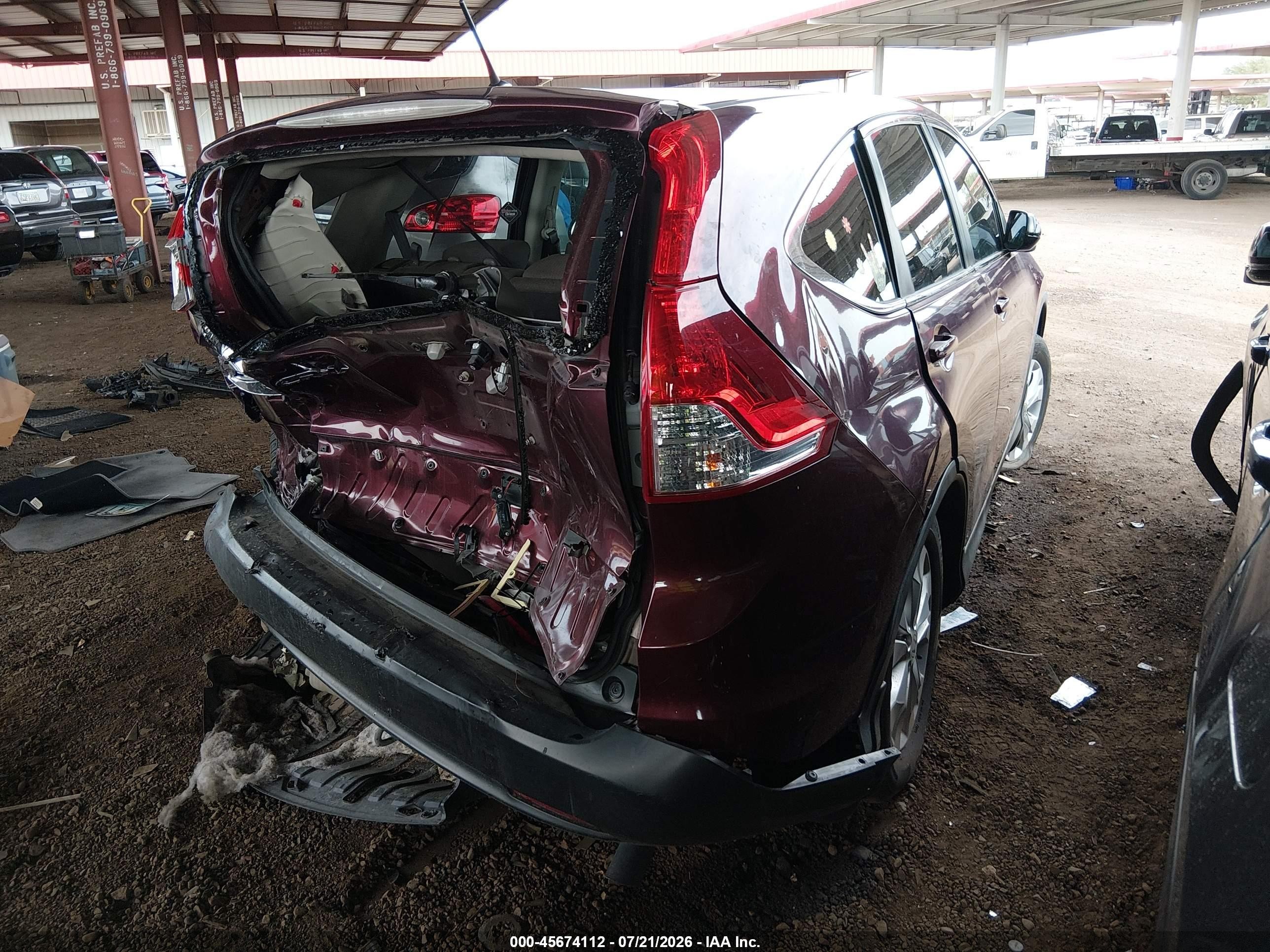 2014 Honda Cr-v Ex Burgundy vin: 5J6RM3H50EL034114