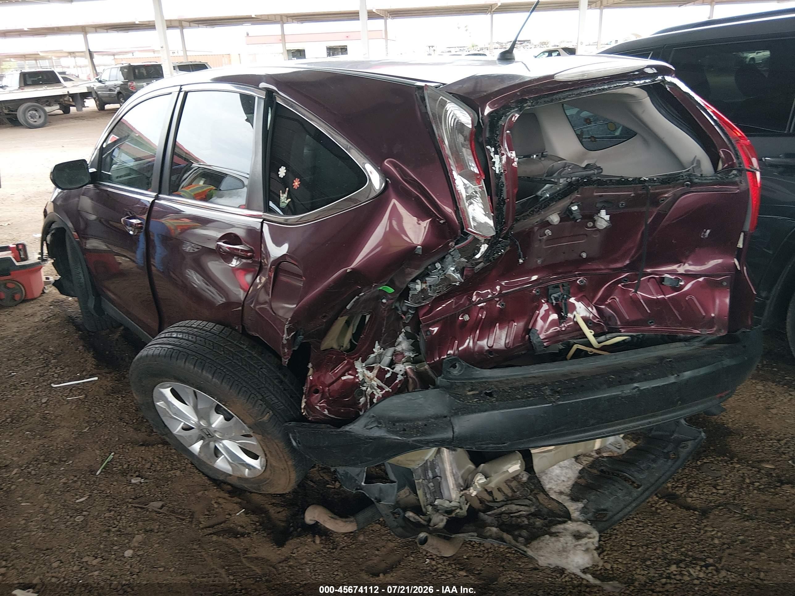 2014 Honda Cr-v Ex Burgundy vin: 5J6RM3H50EL034114