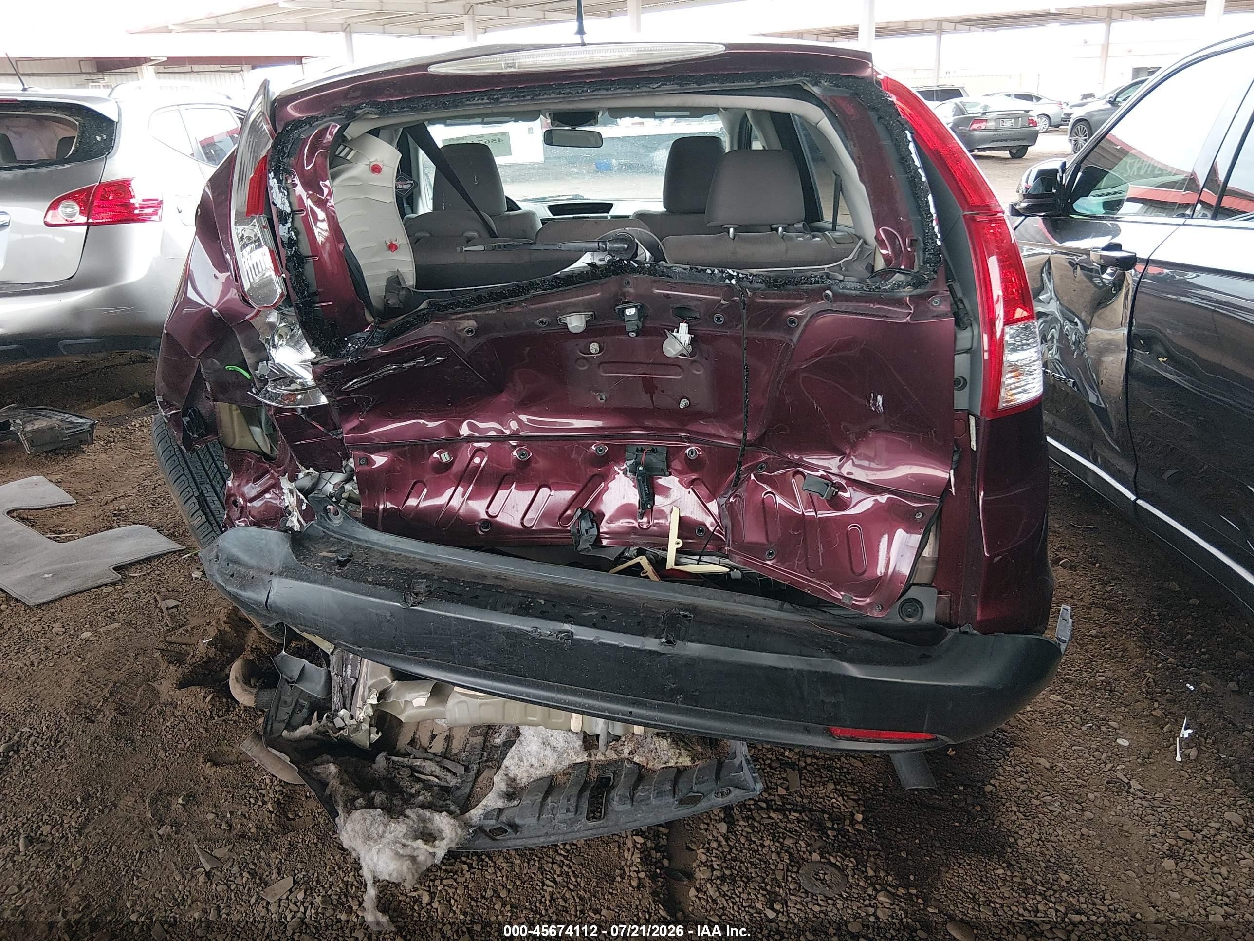 2014 Honda Cr-v Ex Burgundy vin: 5J6RM3H50EL034114