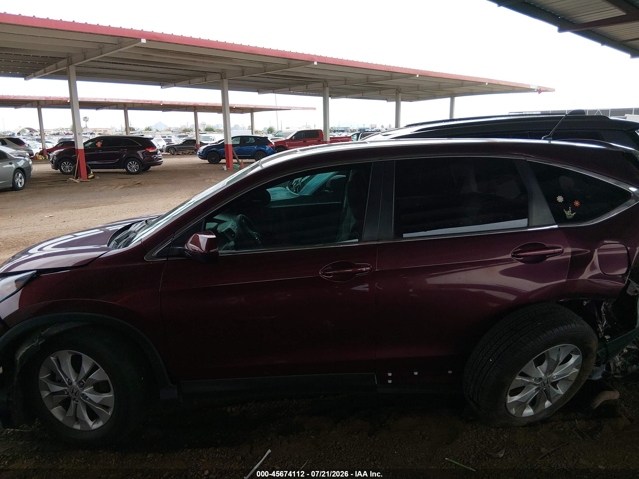 2014 Honda Cr-v Ex Burgundy vin: 5J6RM3H50EL034114