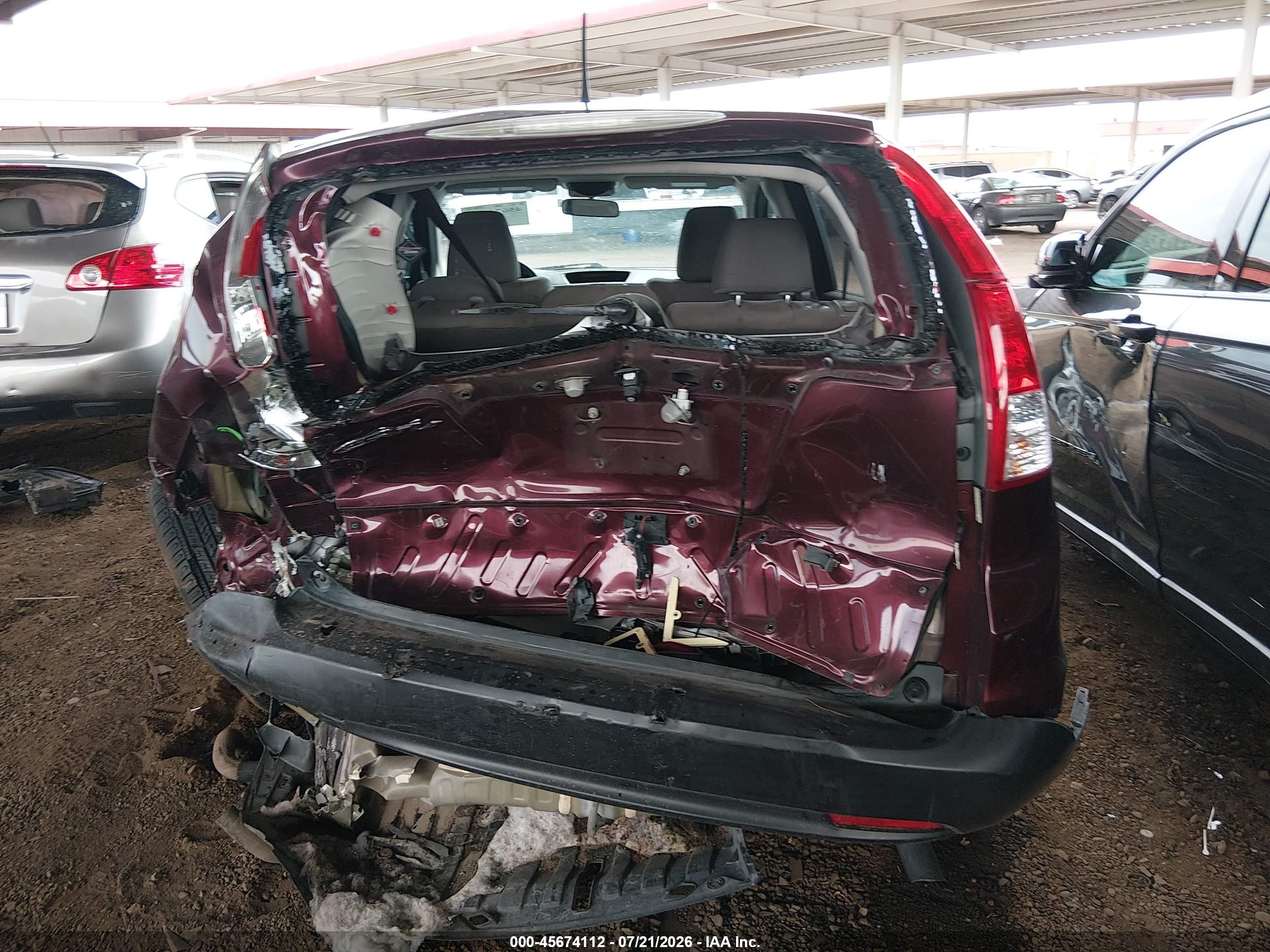 2014 Honda Cr-v Ex Burgundy vin: 5J6RM3H50EL034114