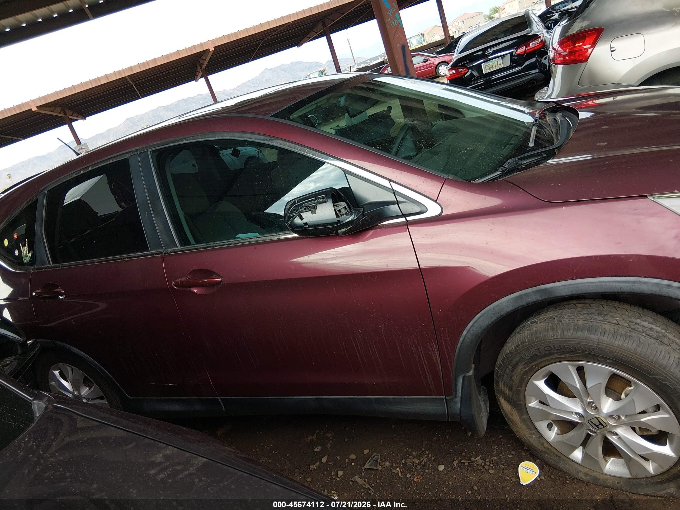 2014 Honda Cr-v Ex Burgundy vin: 5J6RM3H50EL034114