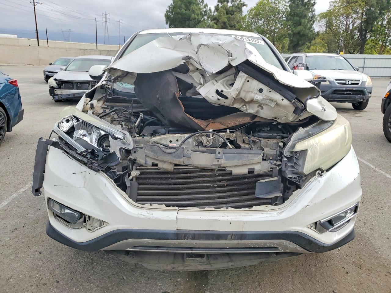 2015 Honda Crv Ex White vin: 5J6RM3H50FL013829