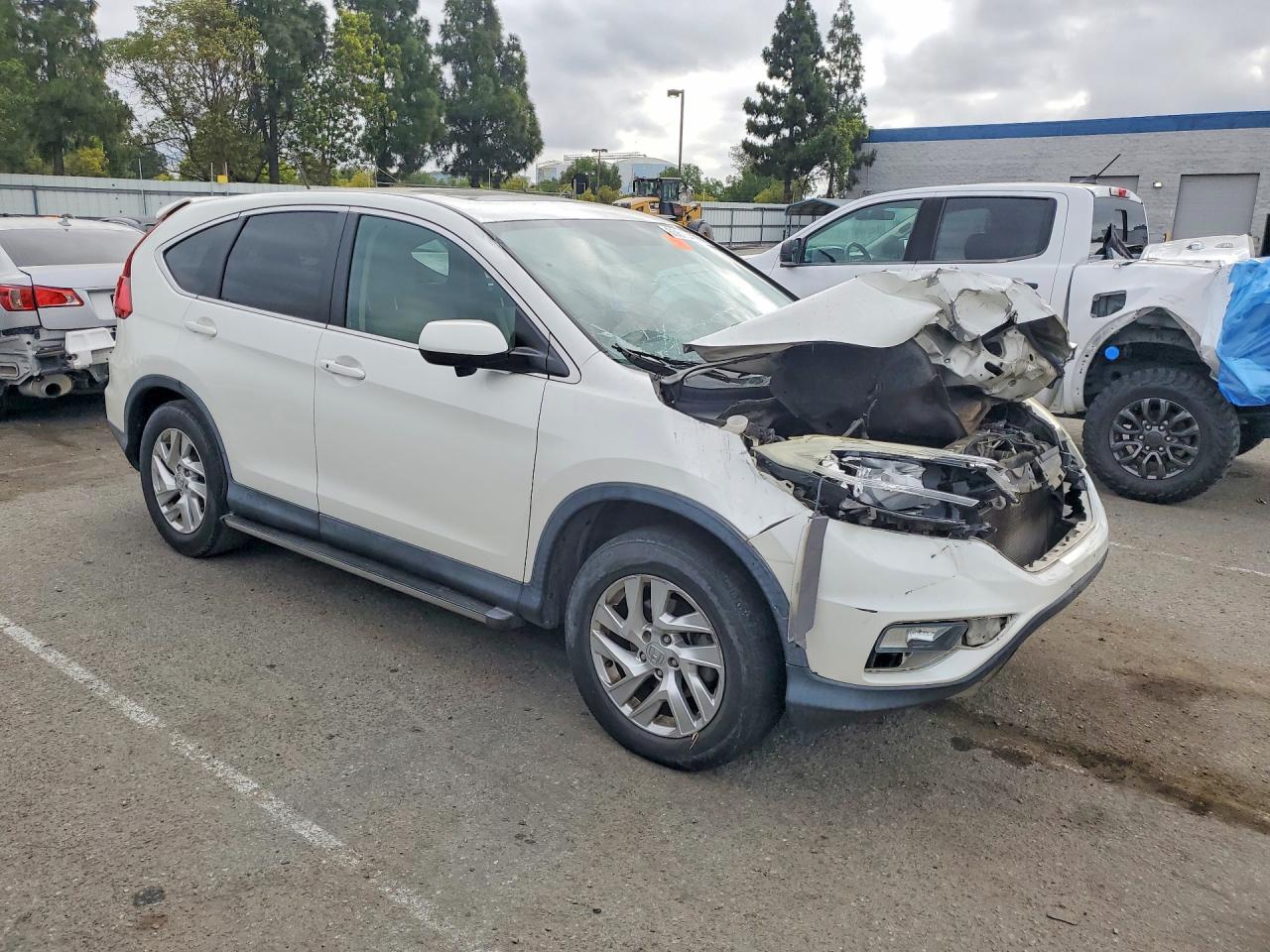 2015 Honda Crv Ex White vin: 5J6RM3H50FL013829