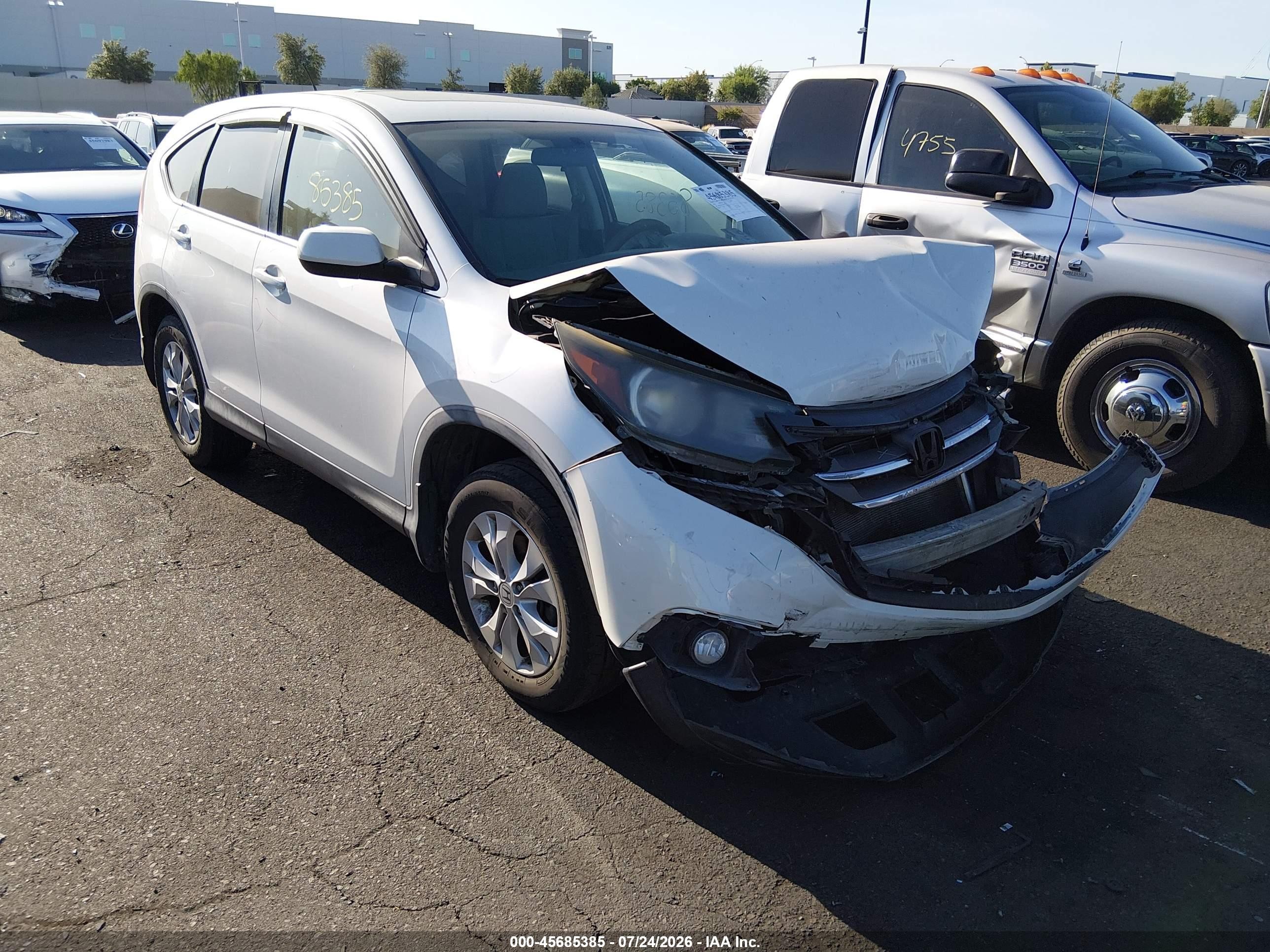 2012 Honda Cr-v Ex White vin: 5J6RM3H51CL006108