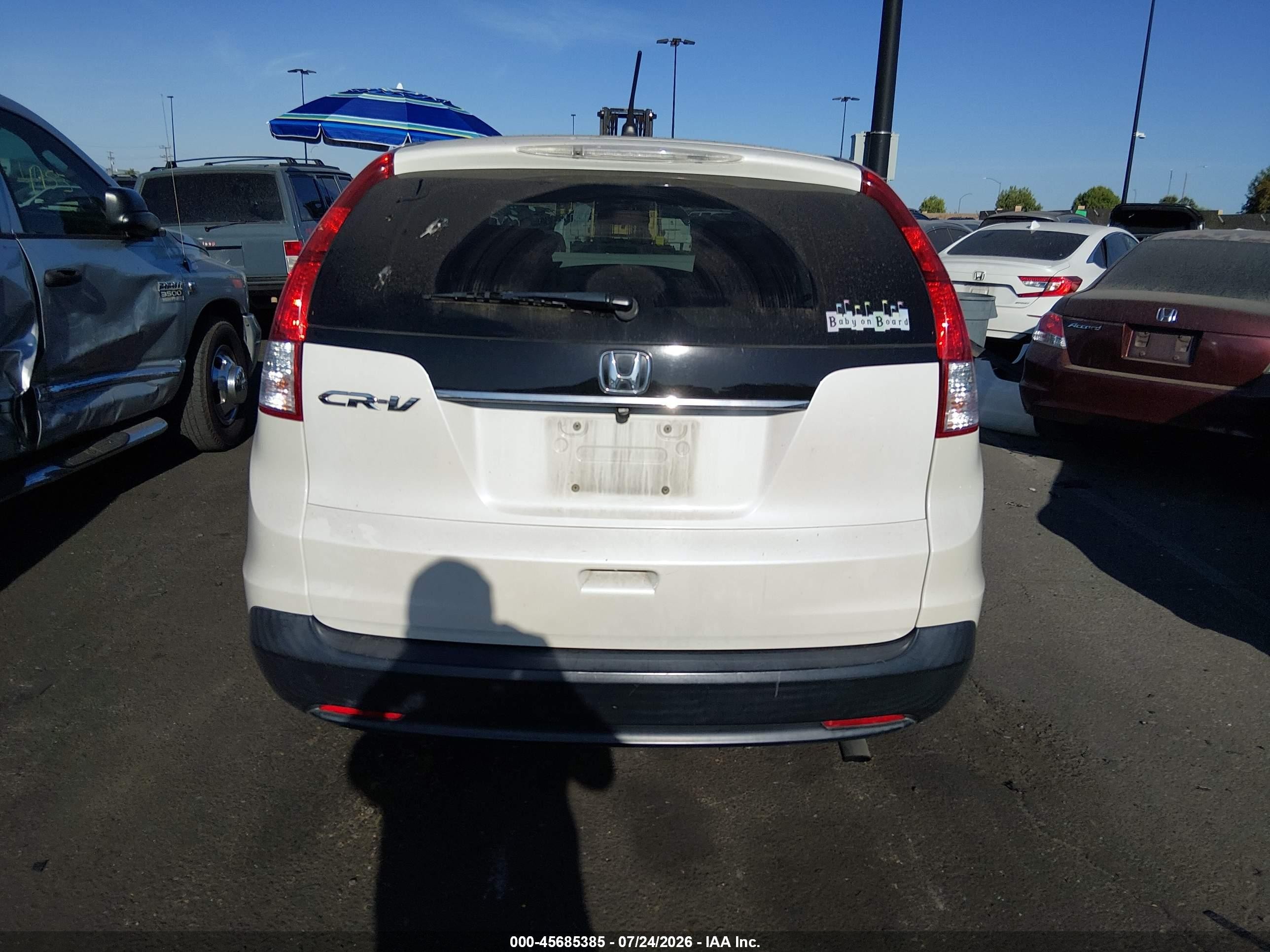 2012 Honda Cr-v Ex White vin: 5J6RM3H51CL006108