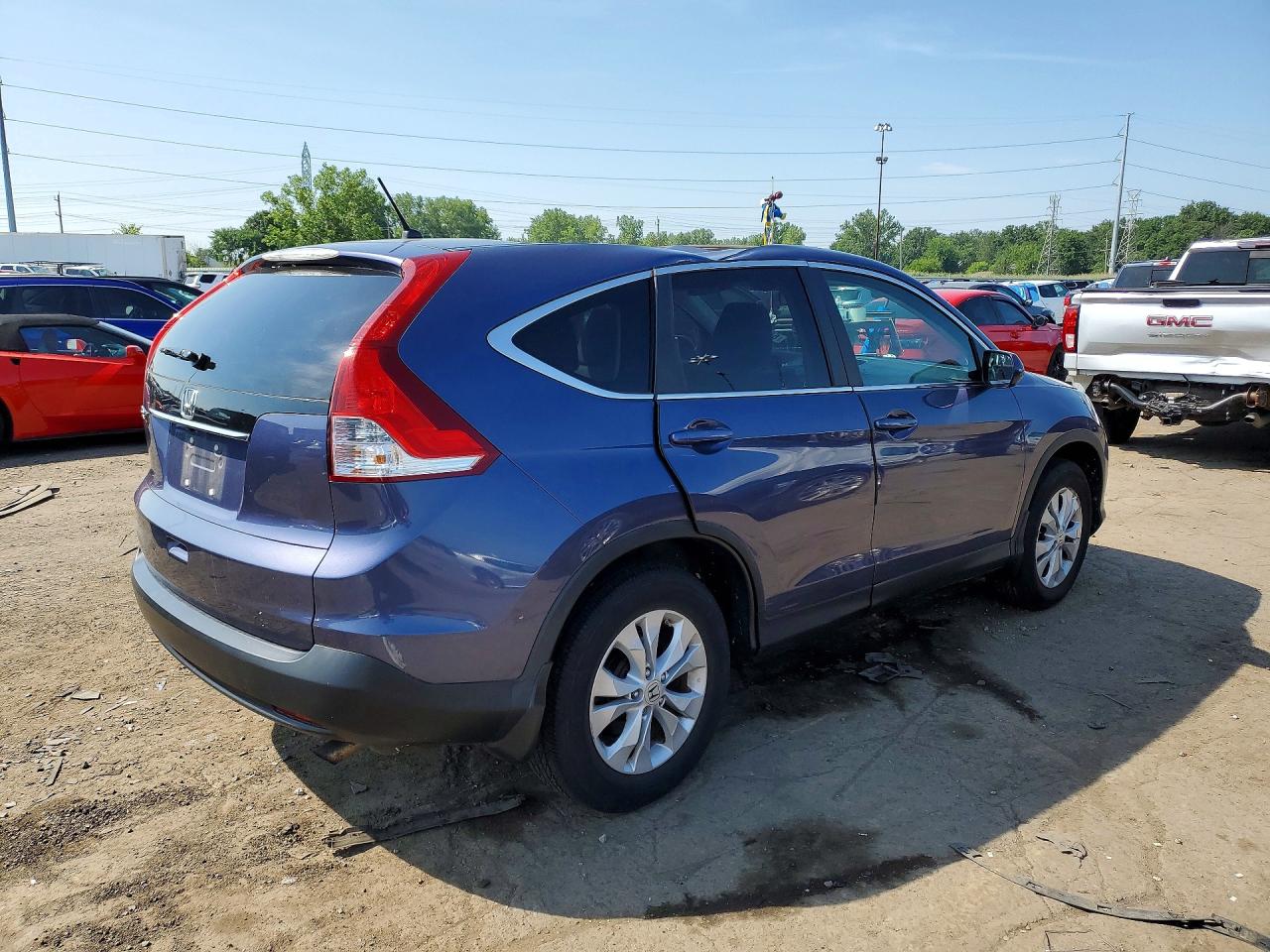 2013 Honda Cr-v Ex Blue vin: 5J6RM3H51DL002223