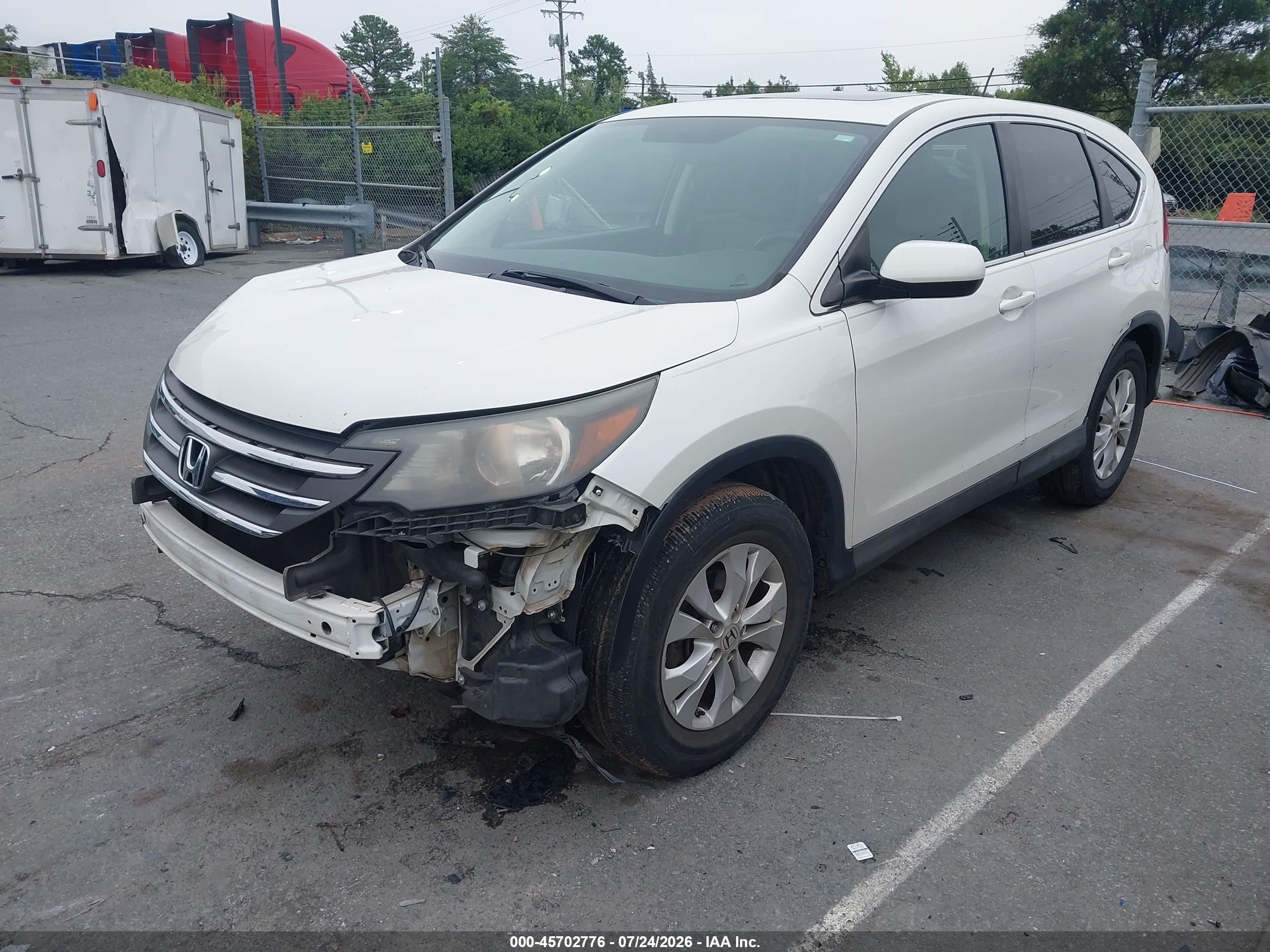 2013 Honda Cr-v Ex White vin: 5J6RM3H51DL043449