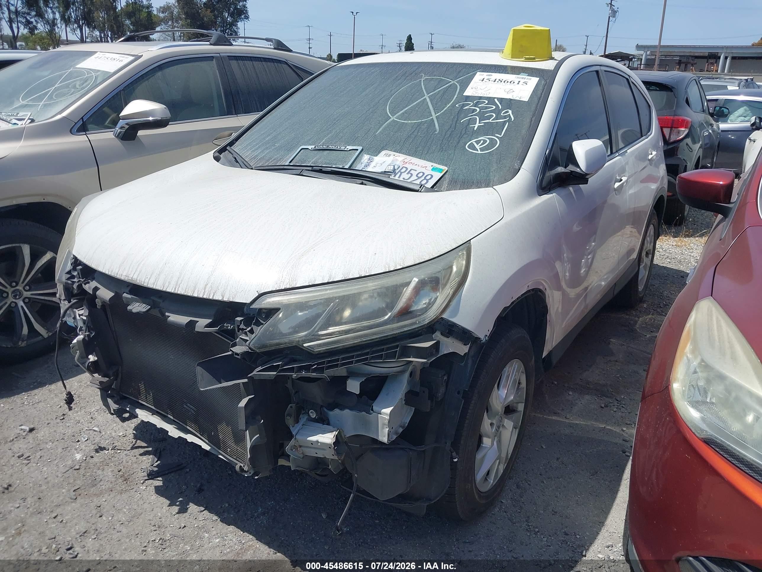2015 Honda Cr-v Ex White vin: 5J6RM3H51FL018635