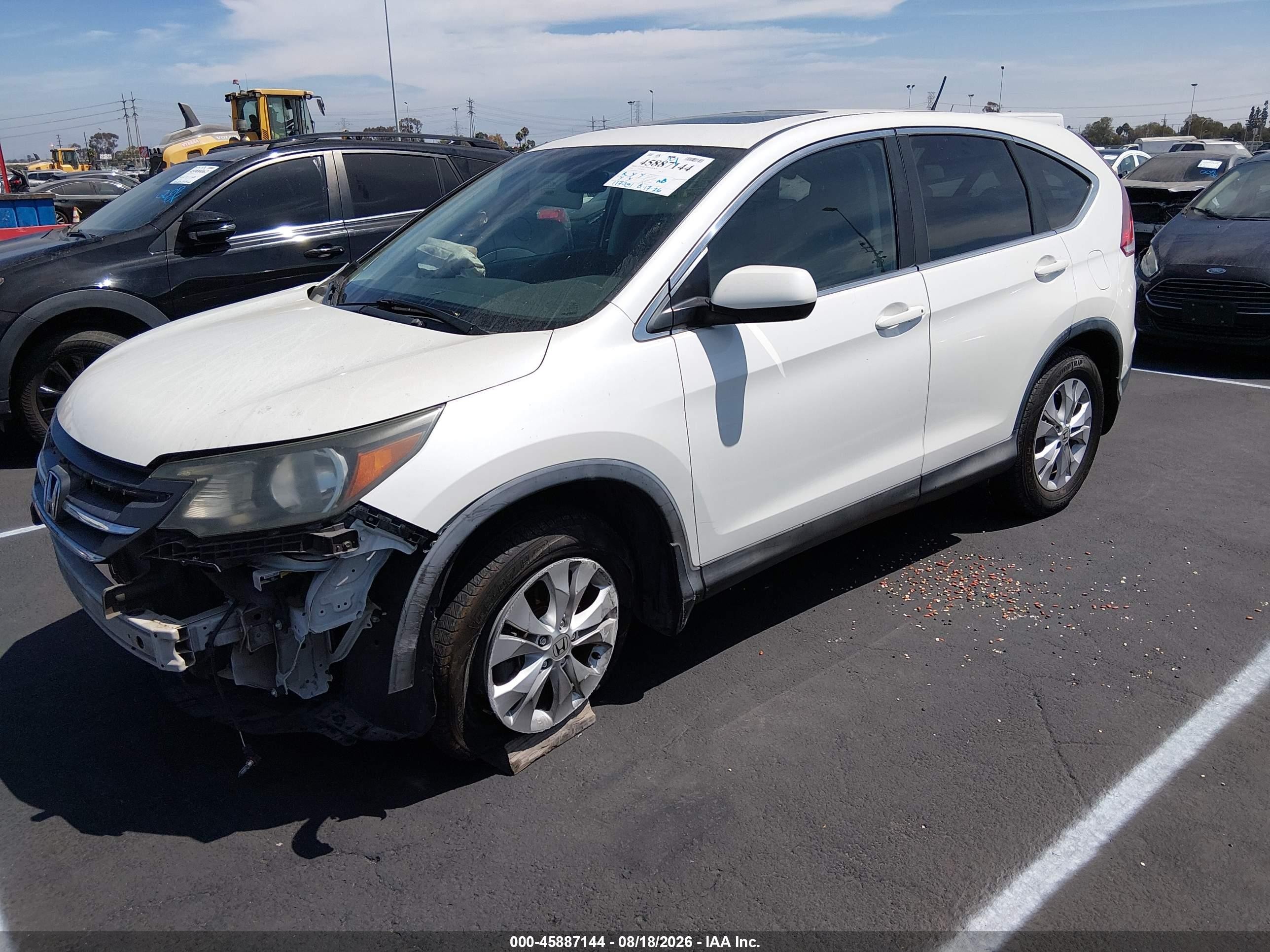 2014 Honda Cr-v Ex White vin: 5J6RM3H52EL022448