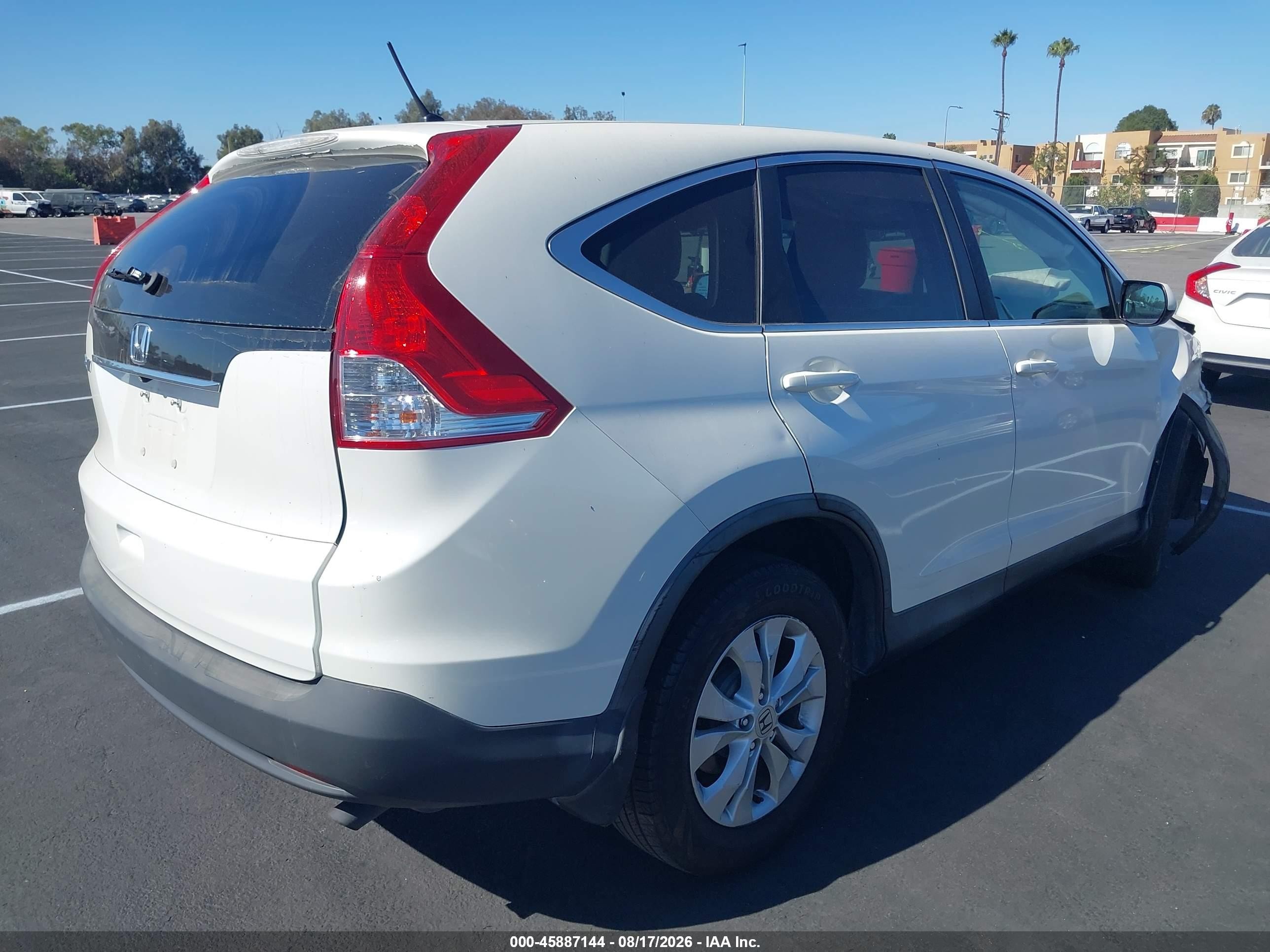 2014 Honda Cr-v Ex White vin: 5J6RM3H52EL022448