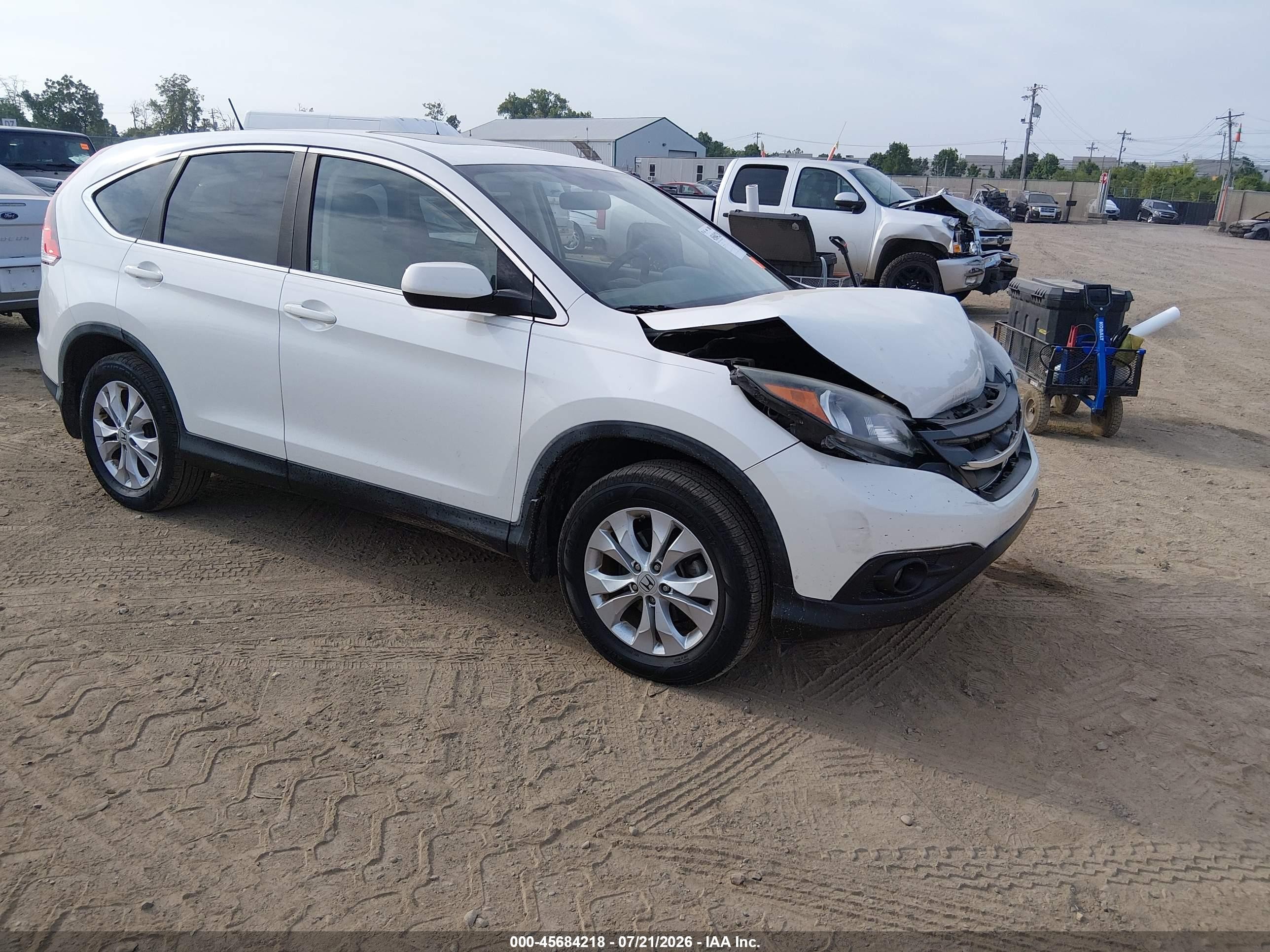 2012 Honda Cr-v Ex White vin: 5J6RM3H53CL035903