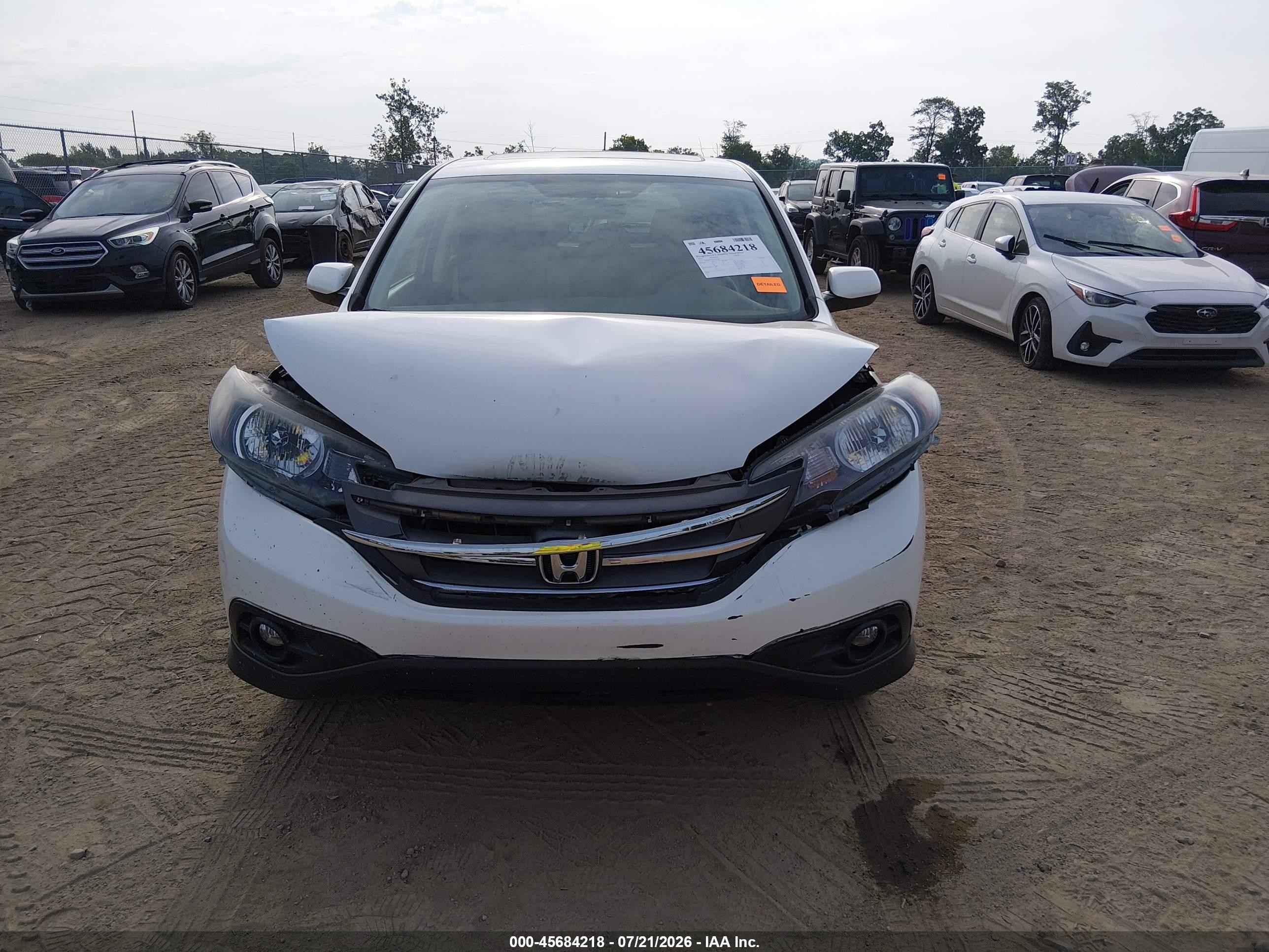 2012 Honda Cr-v Ex White vin: 5J6RM3H53CL035903