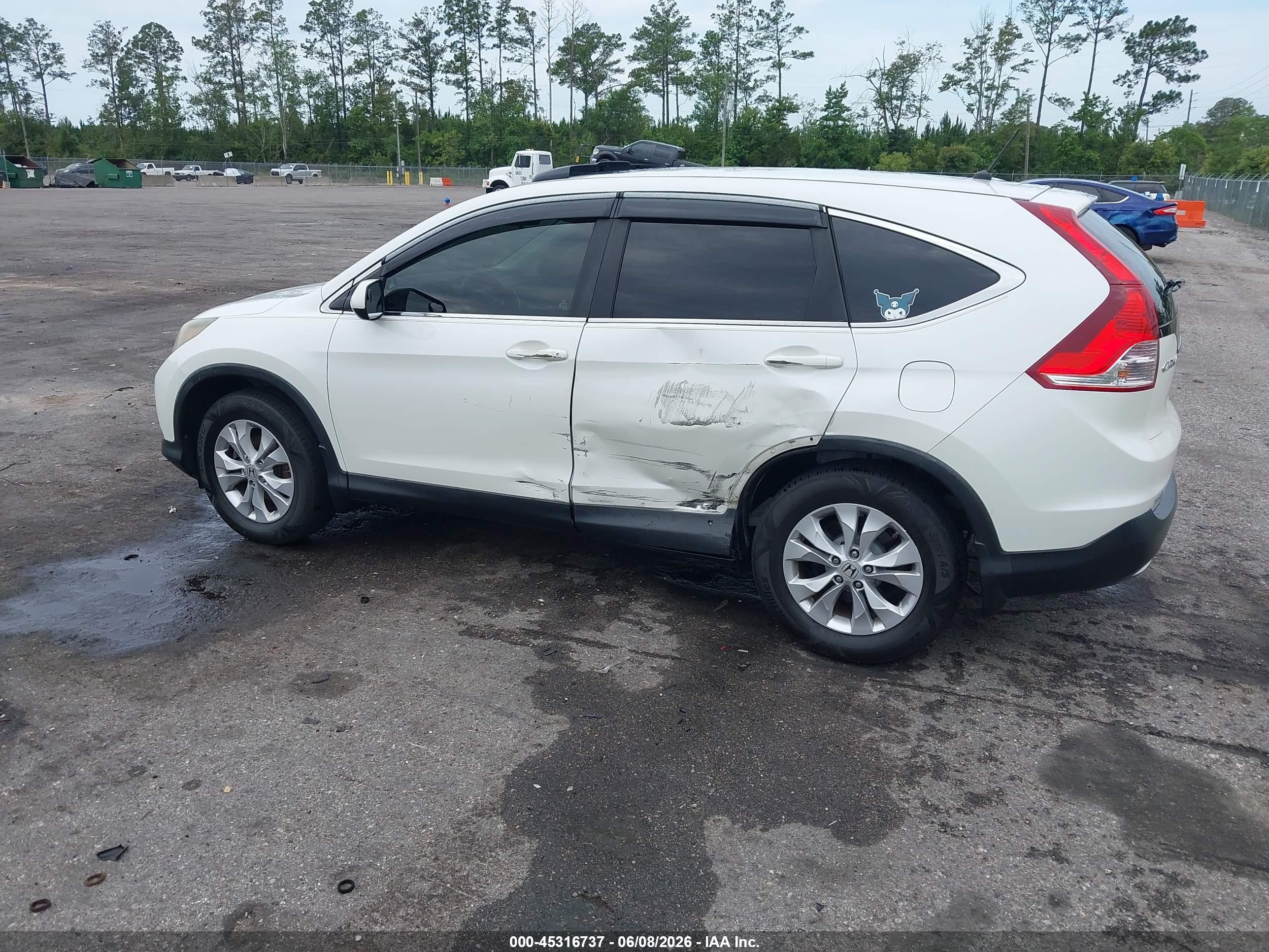 2012 Honda Cr-v Ex White vin: 5J6RM3H53CL048246