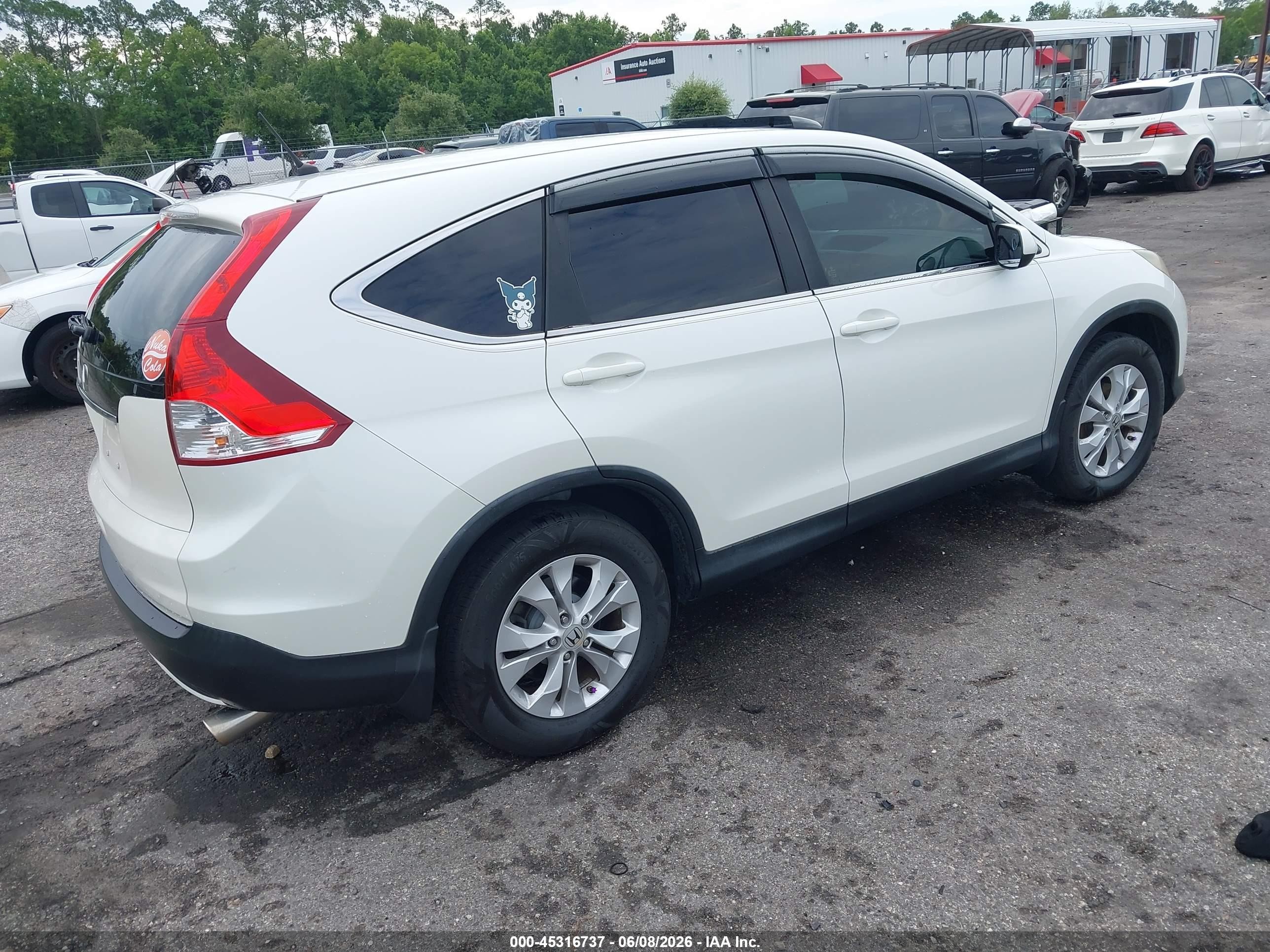 2012 Honda Cr-v Ex White vin: 5J6RM3H53CL048246