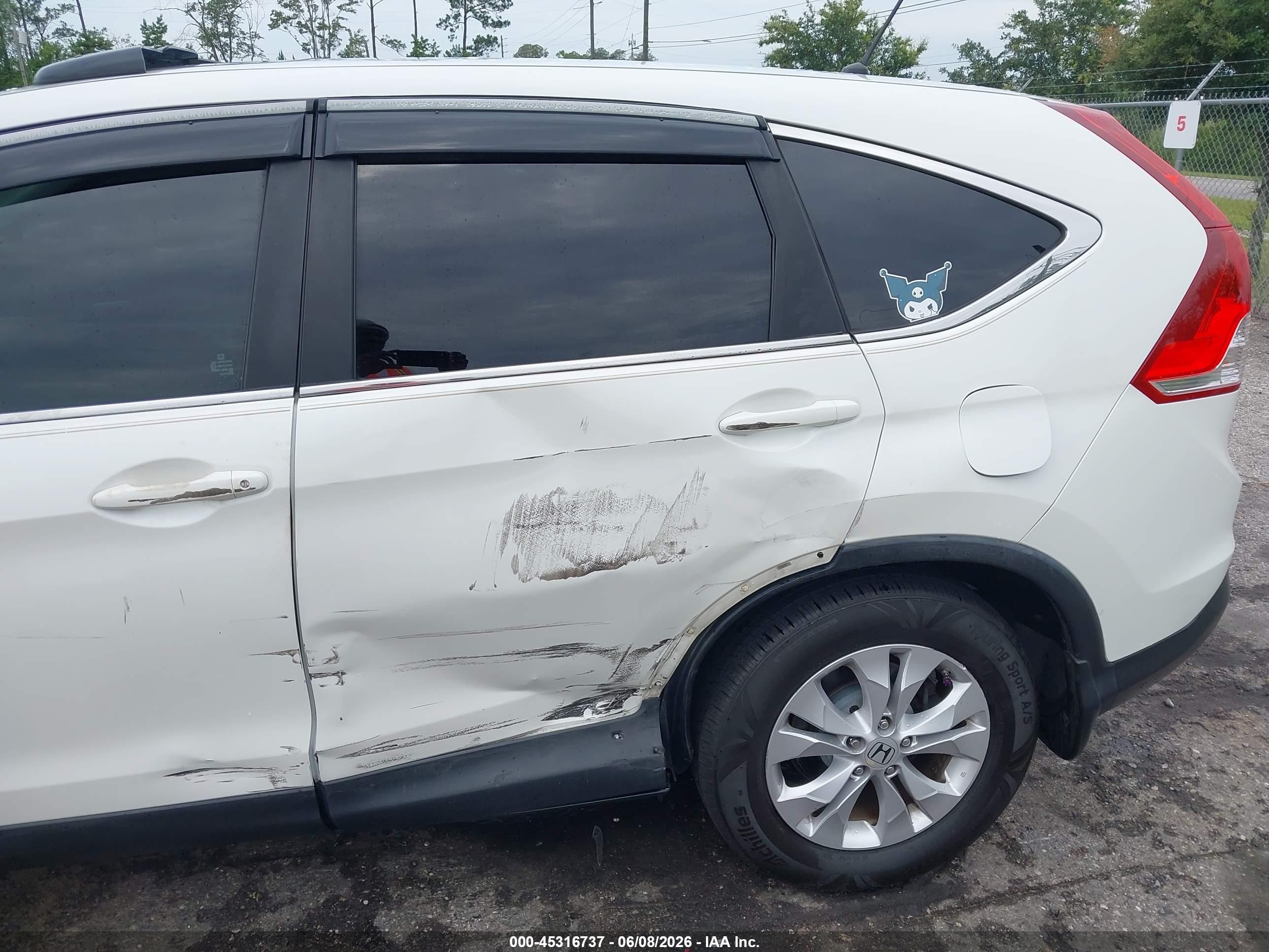 2012 Honda Cr-v Ex White vin: 5J6RM3H53CL048246