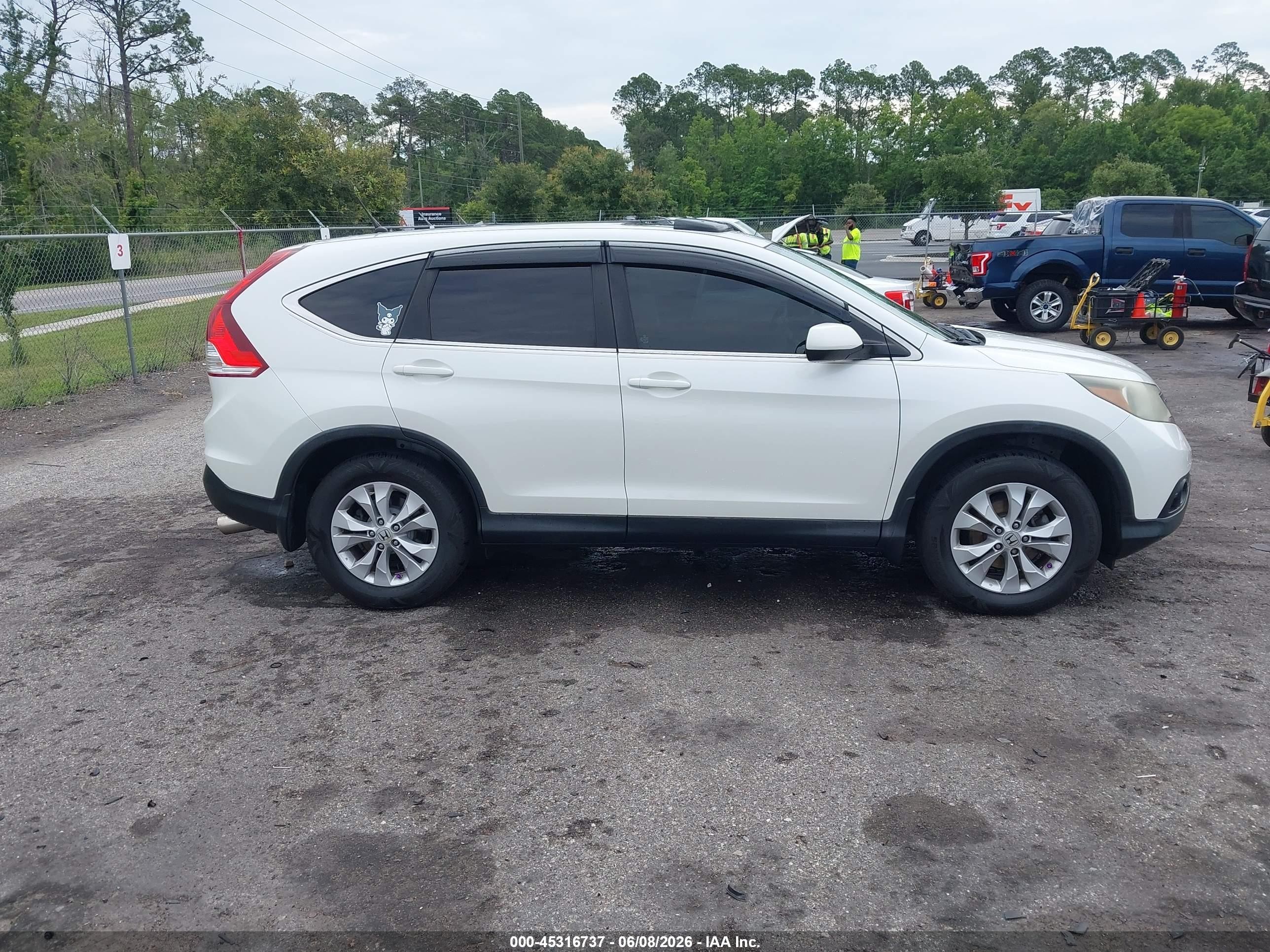 2012 Honda Cr-v Ex White vin: 5J6RM3H53CL048246