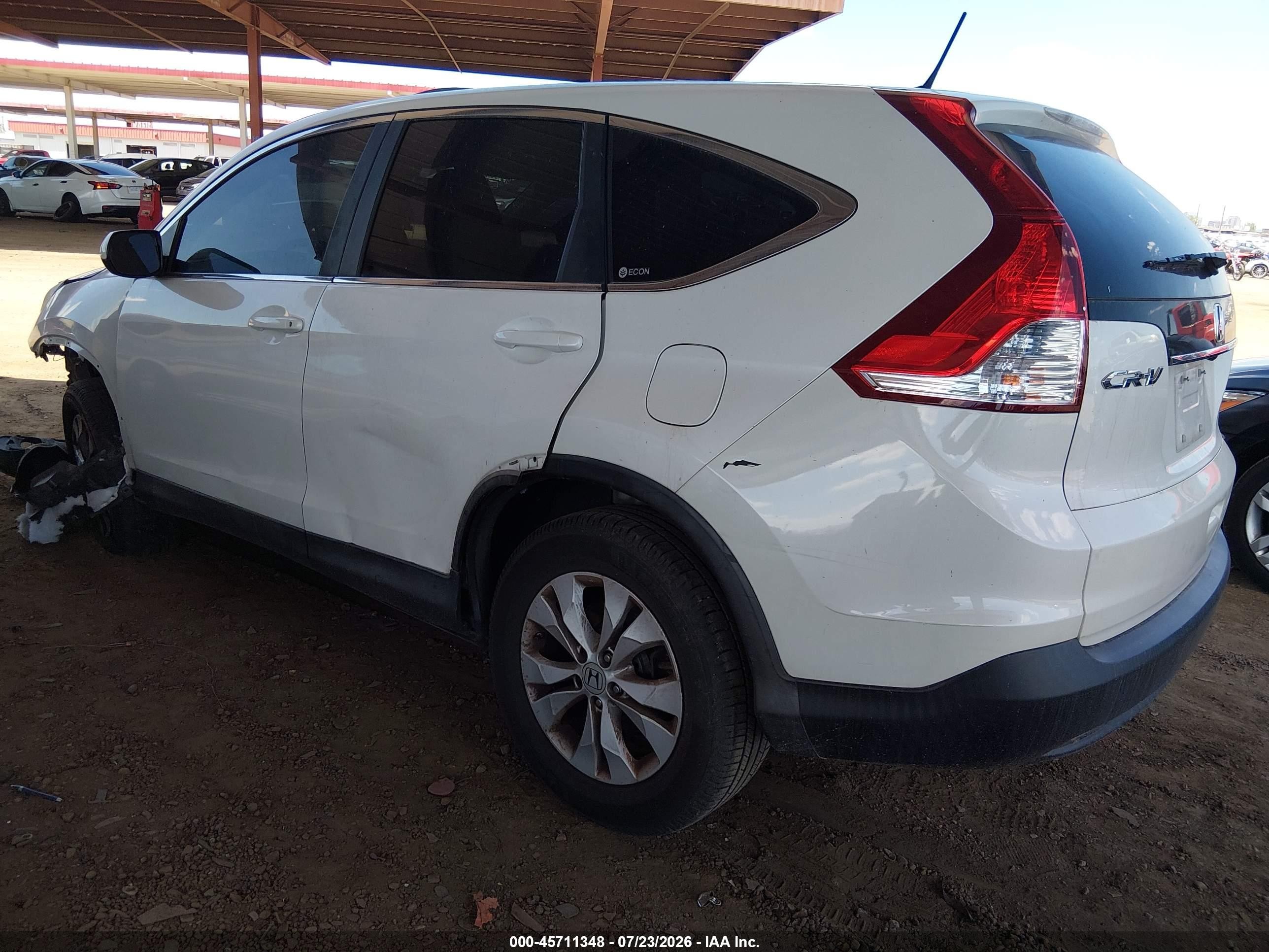 2012 Honda Cr-v Ex White vin: 5J6RM3H54CL026613