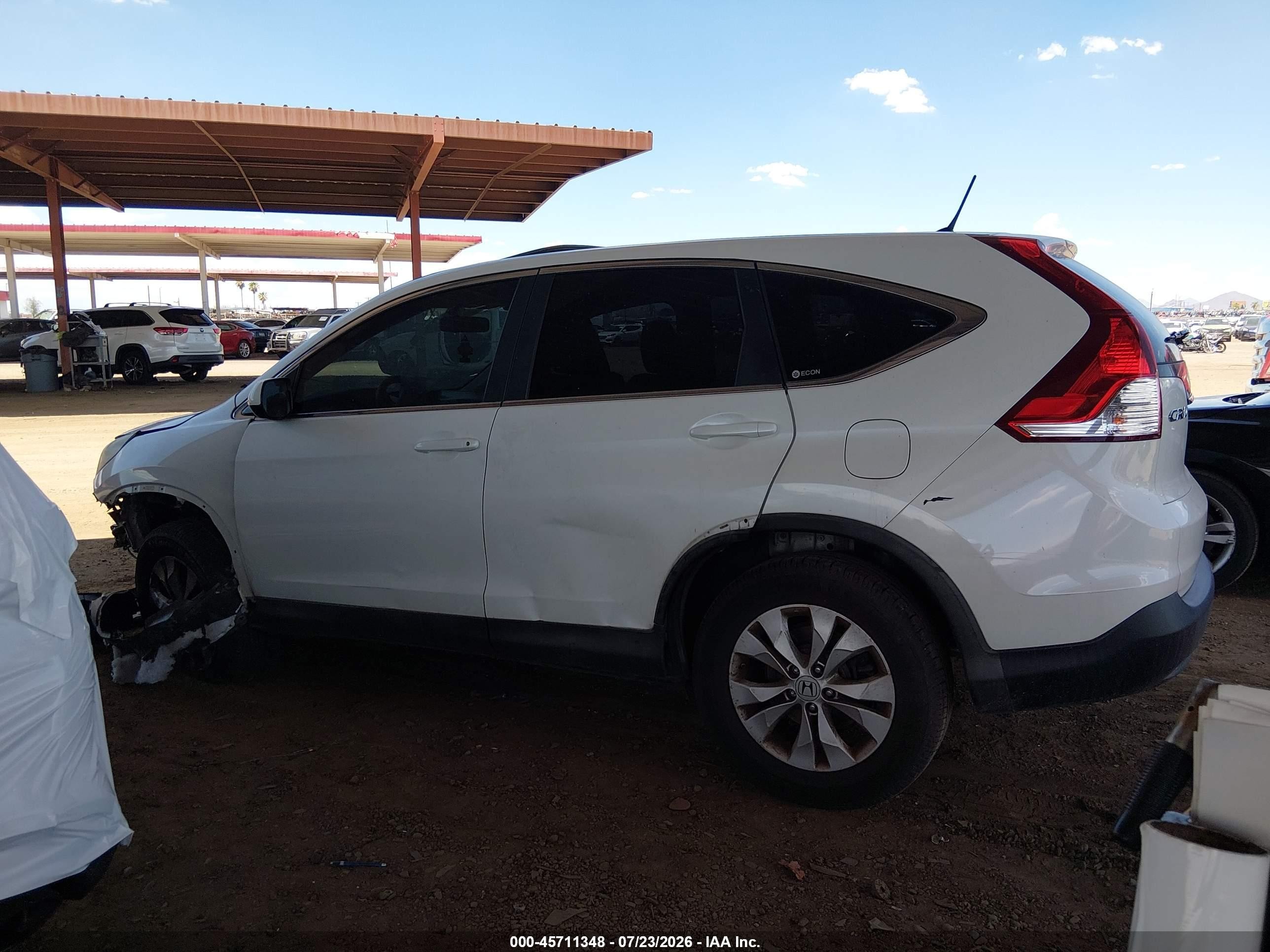 2012 Honda Cr-v Ex White vin: 5J6RM3H54CL026613