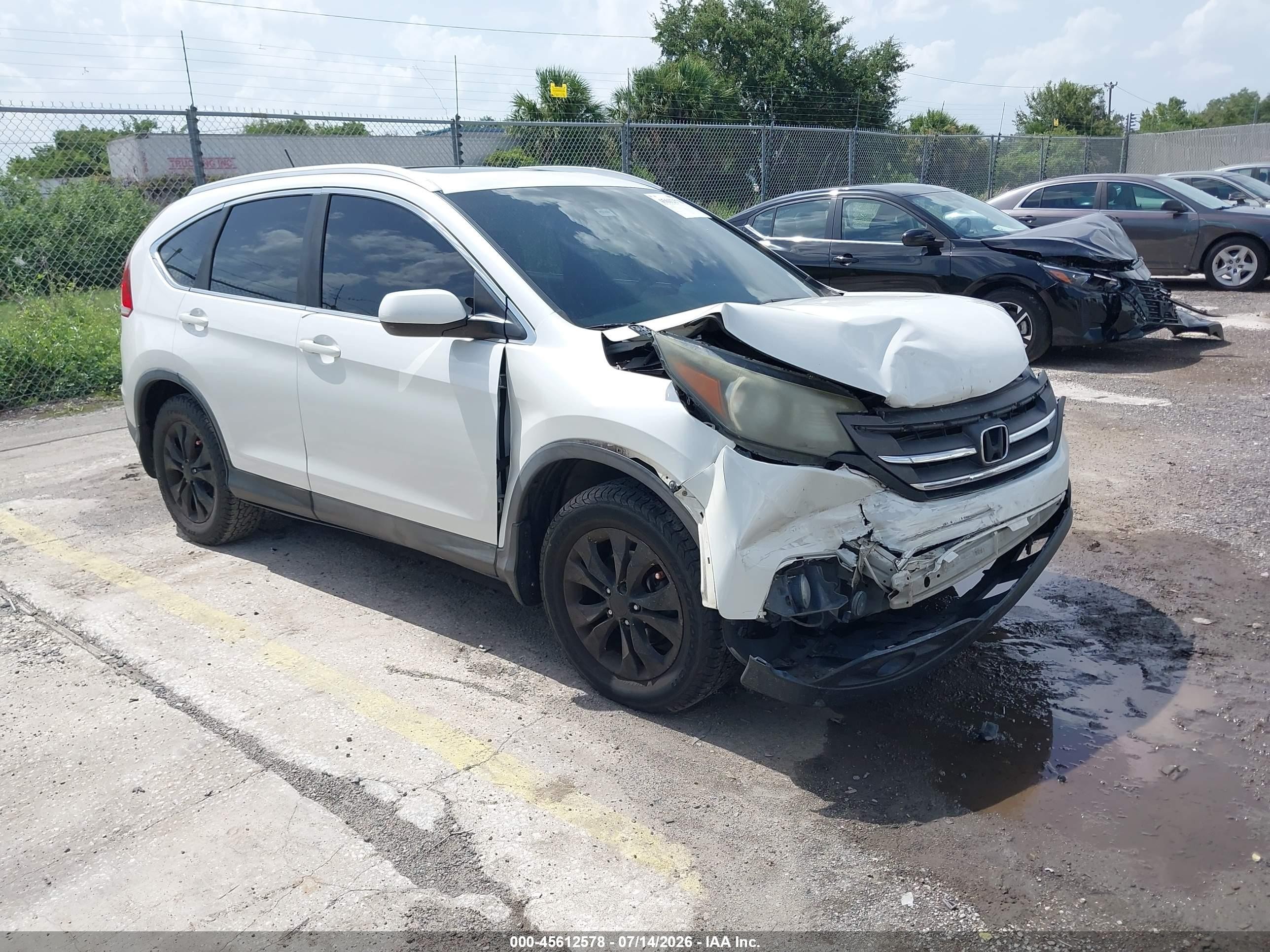 2013 Honda Cr-v Ex White vin: 5J6RM3H54DL048533