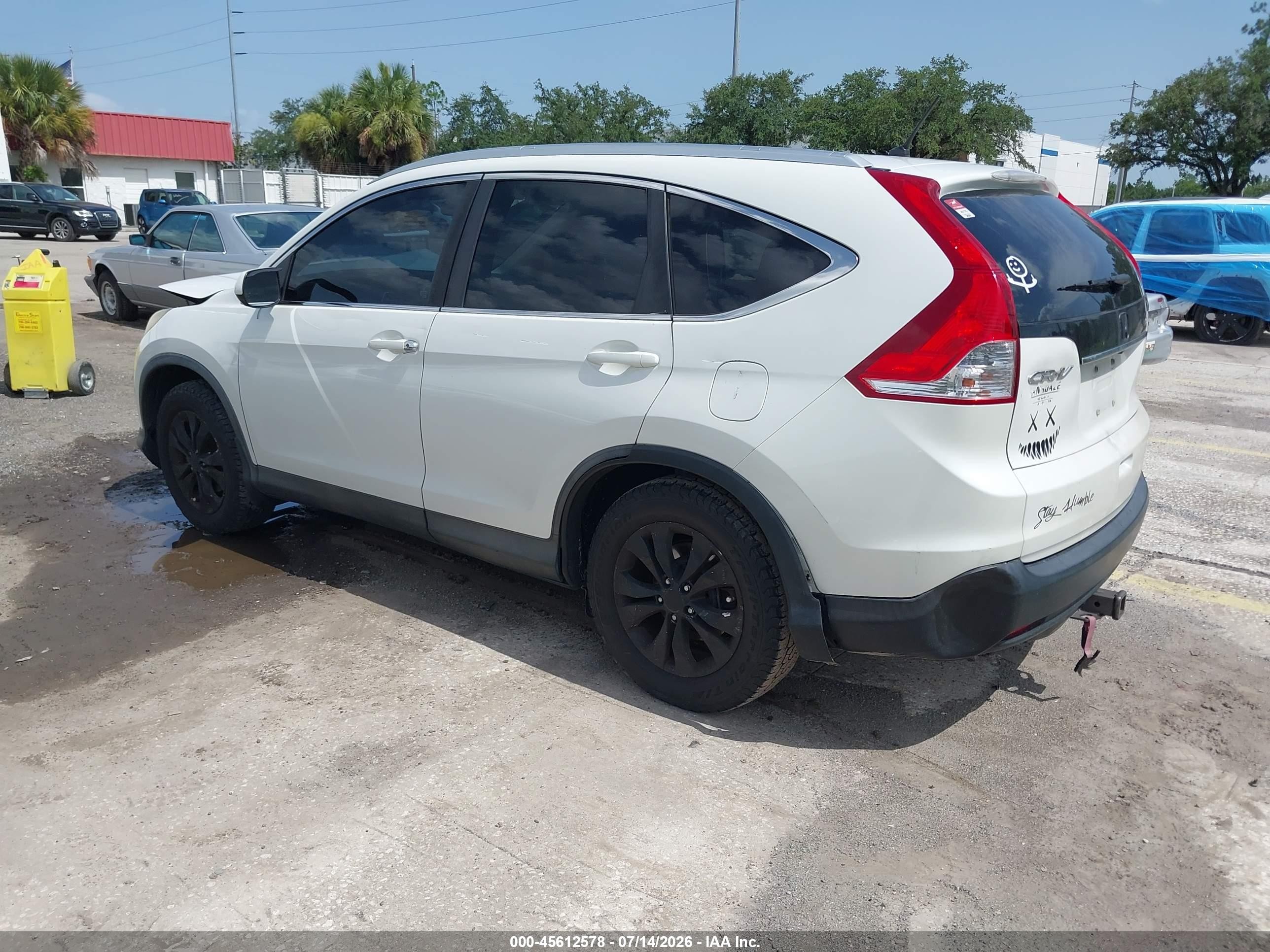 2013 Honda Cr-v Ex White vin: 5J6RM3H54DL048533