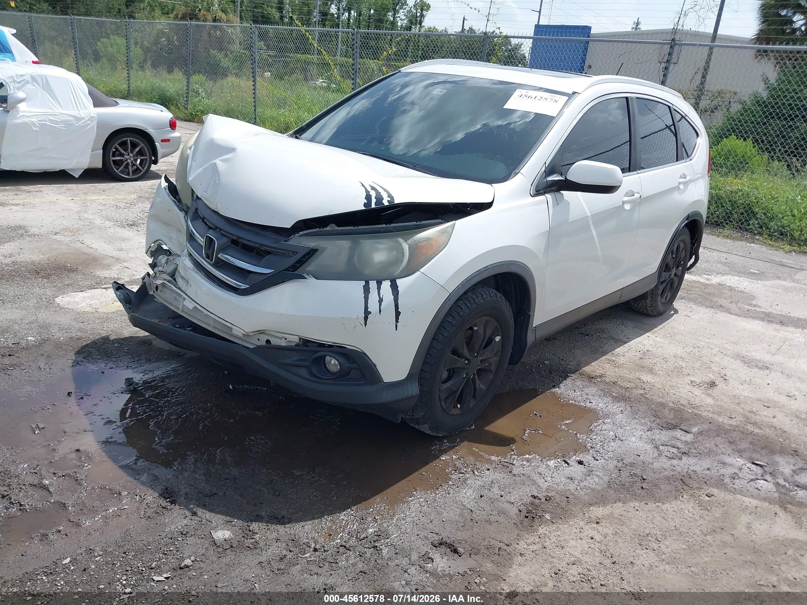 2013 Honda Cr-v Ex White vin: 5J6RM3H54DL048533