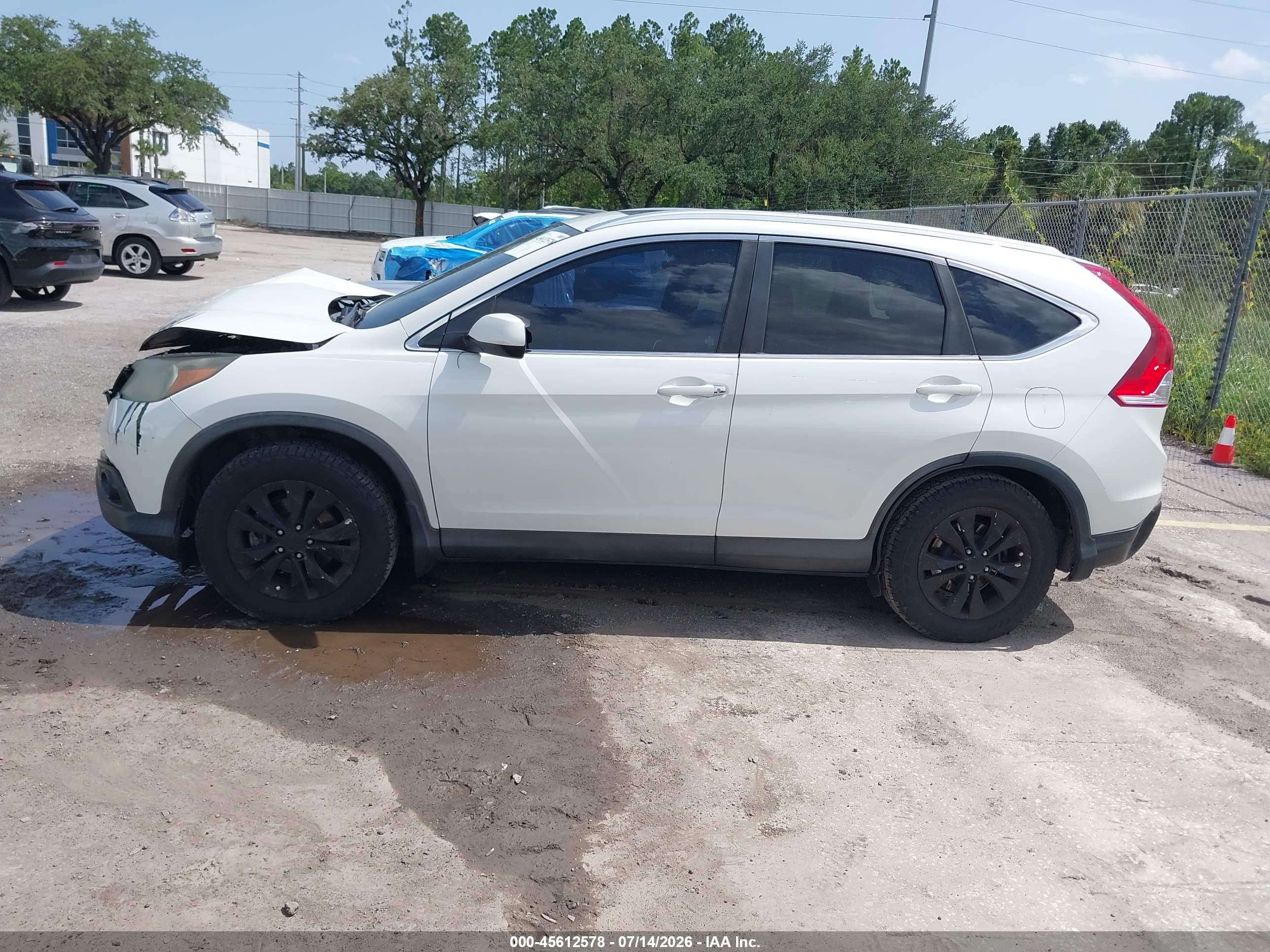 2013 Honda Cr-v Ex White vin: 5J6RM3H54DL048533