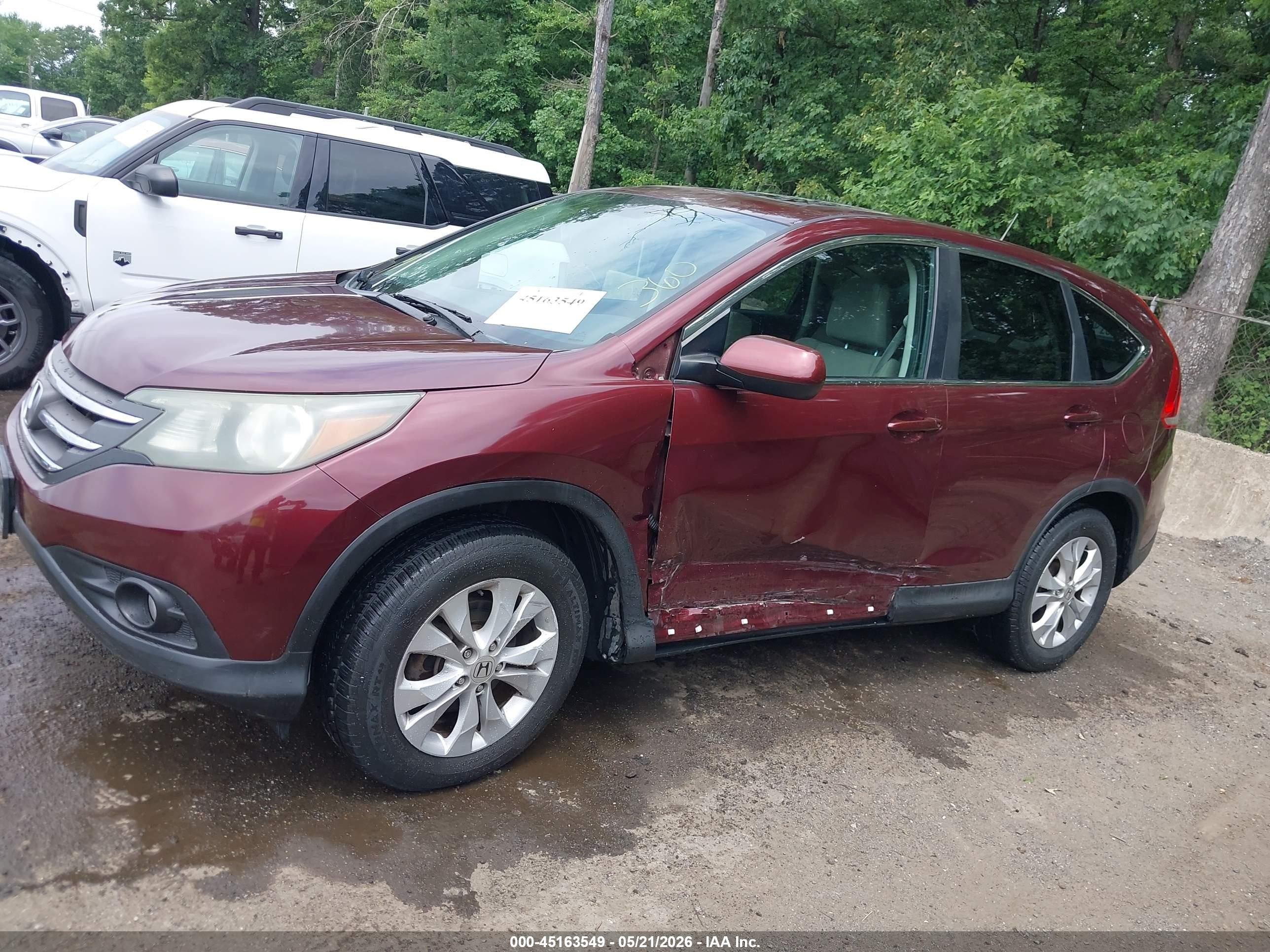 2014 Honda Cr-v Ex Burgundy vin: 5J6RM3H54EL025139