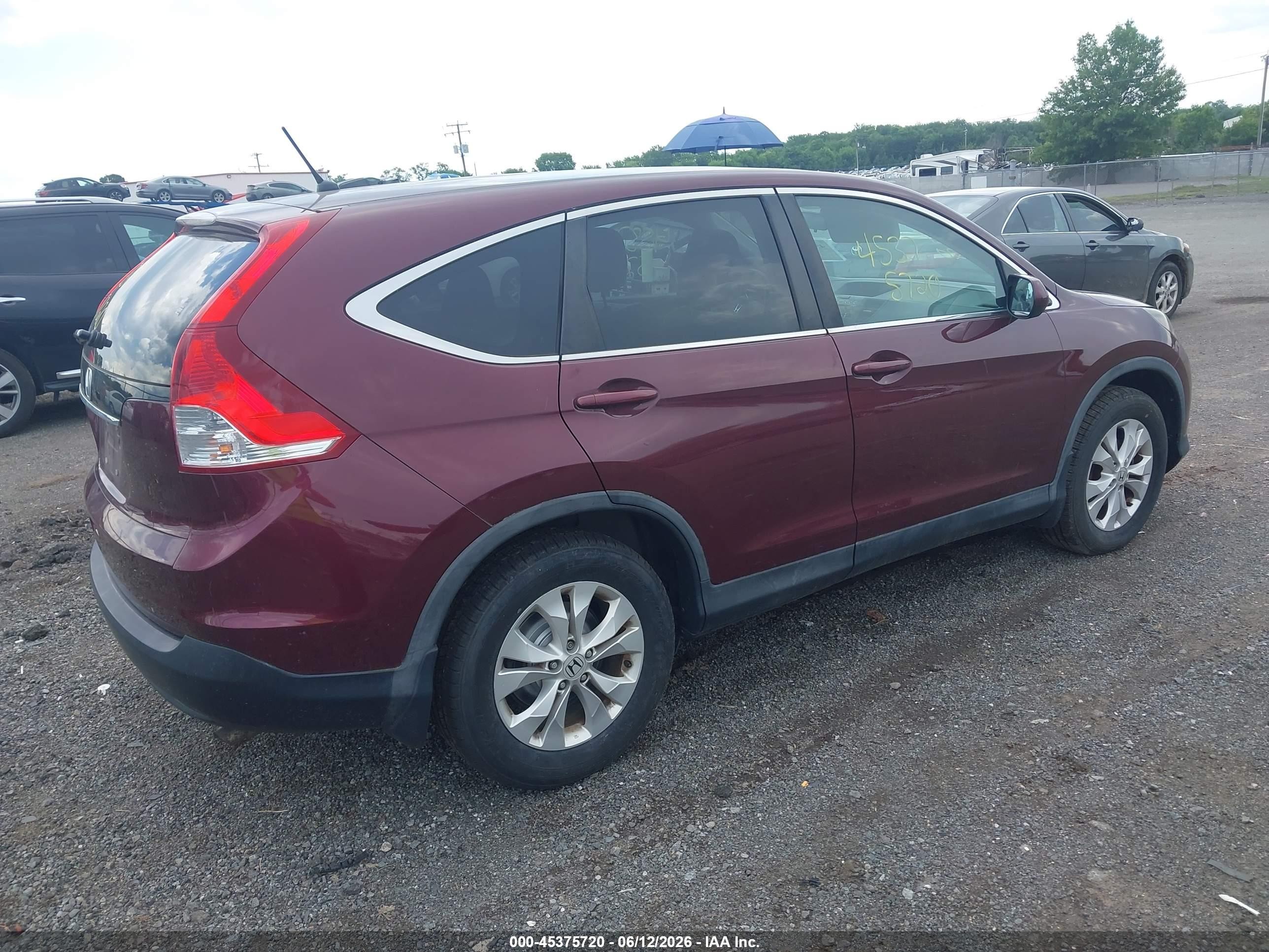 2014 Honda Cr-v Ex Burgundy vin: 5J6RM3H54EL026002