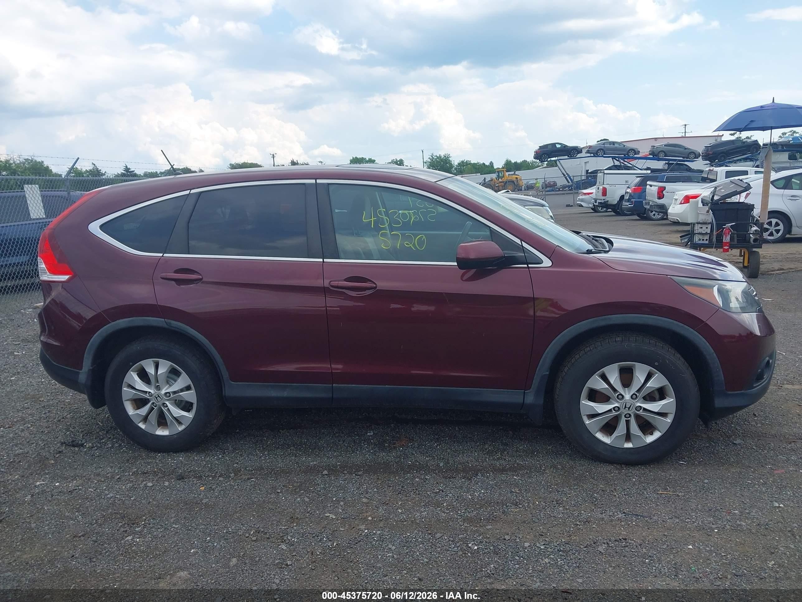 2014 Honda Cr-v Ex Burgundy vin: 5J6RM3H54EL026002