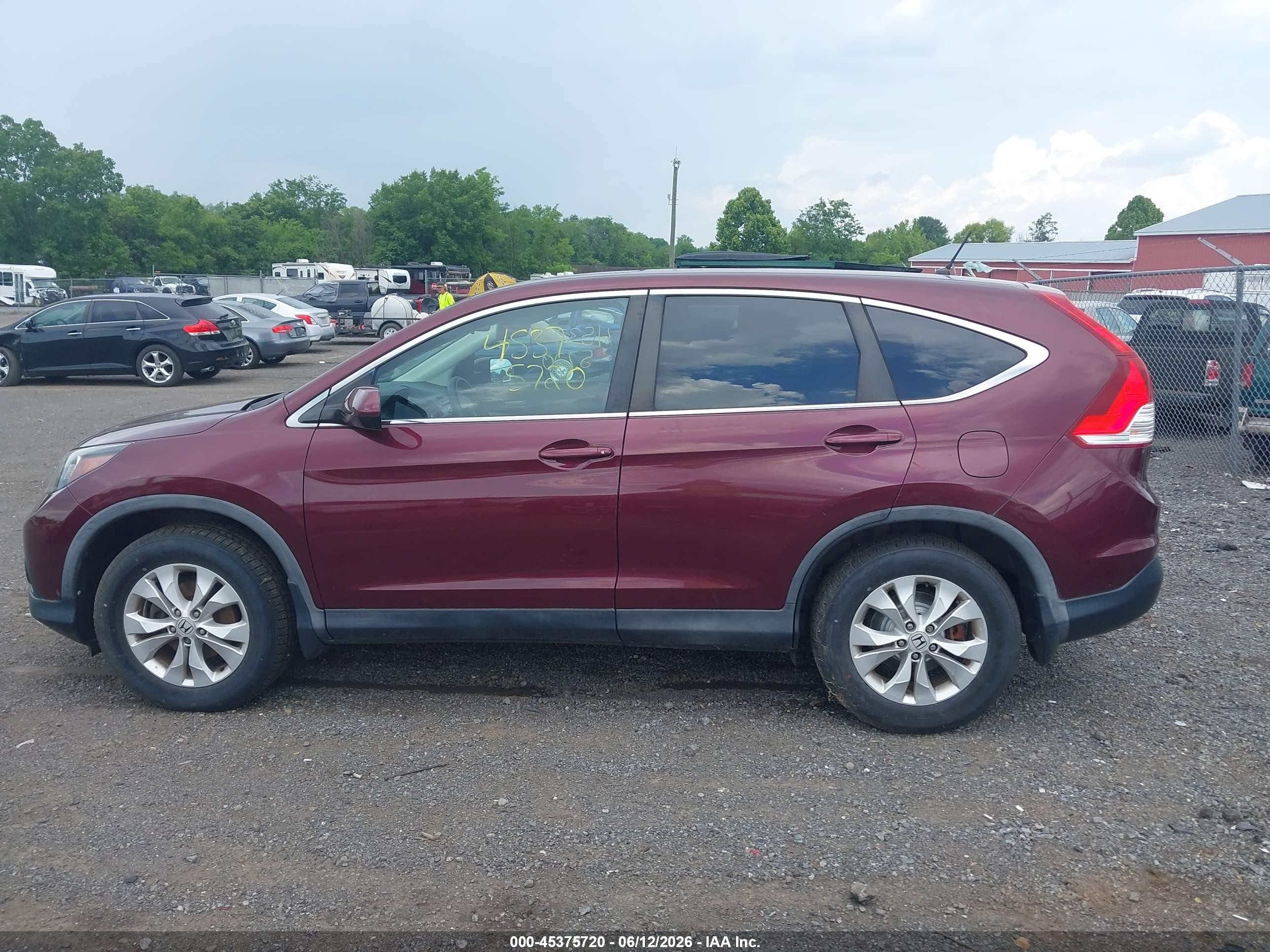 2014 Honda Cr-v Ex Burgundy vin: 5J6RM3H54EL026002