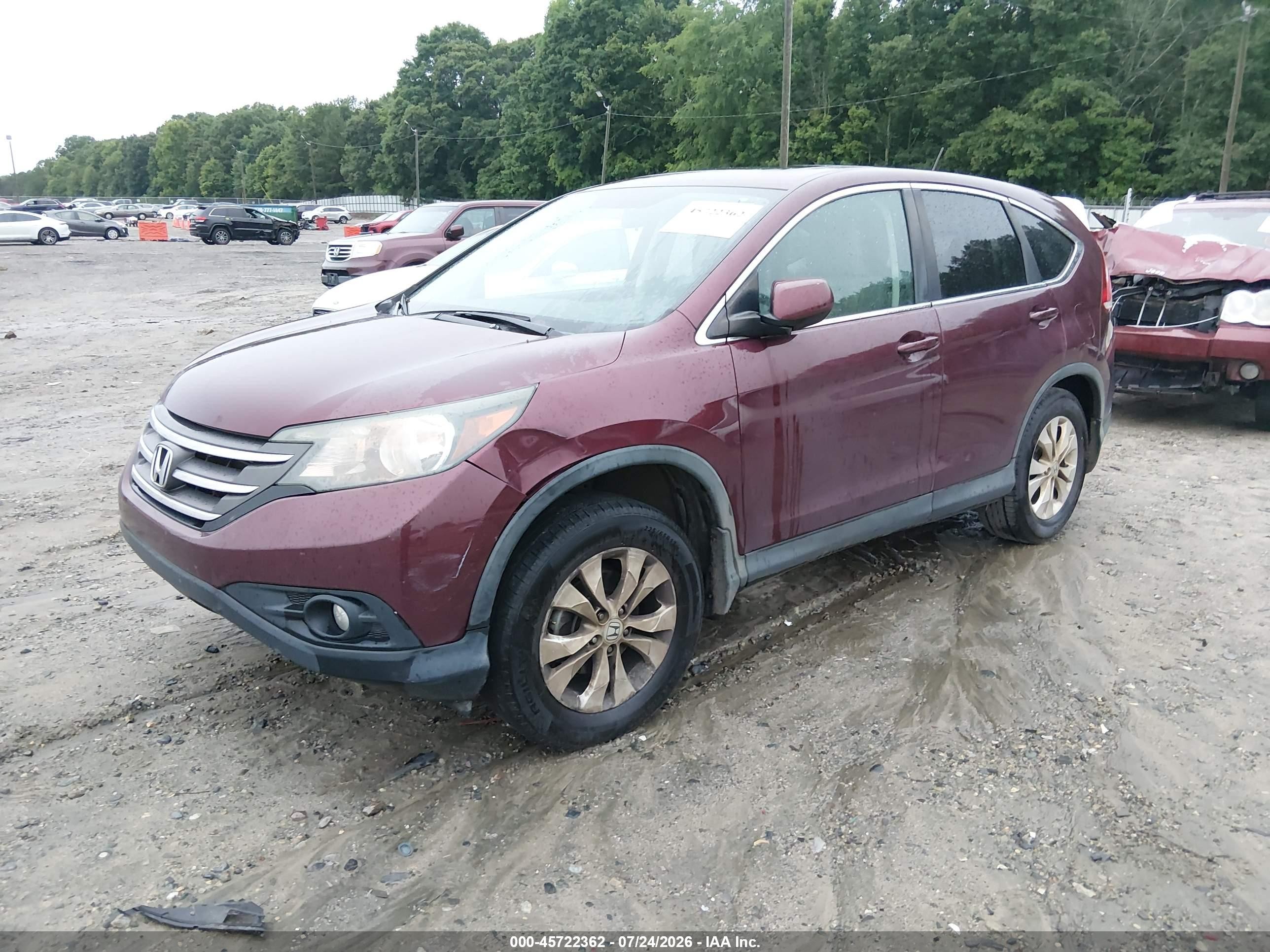 2014 Honda Cr-v Ex Red vin: 5J6RM3H54EL028350