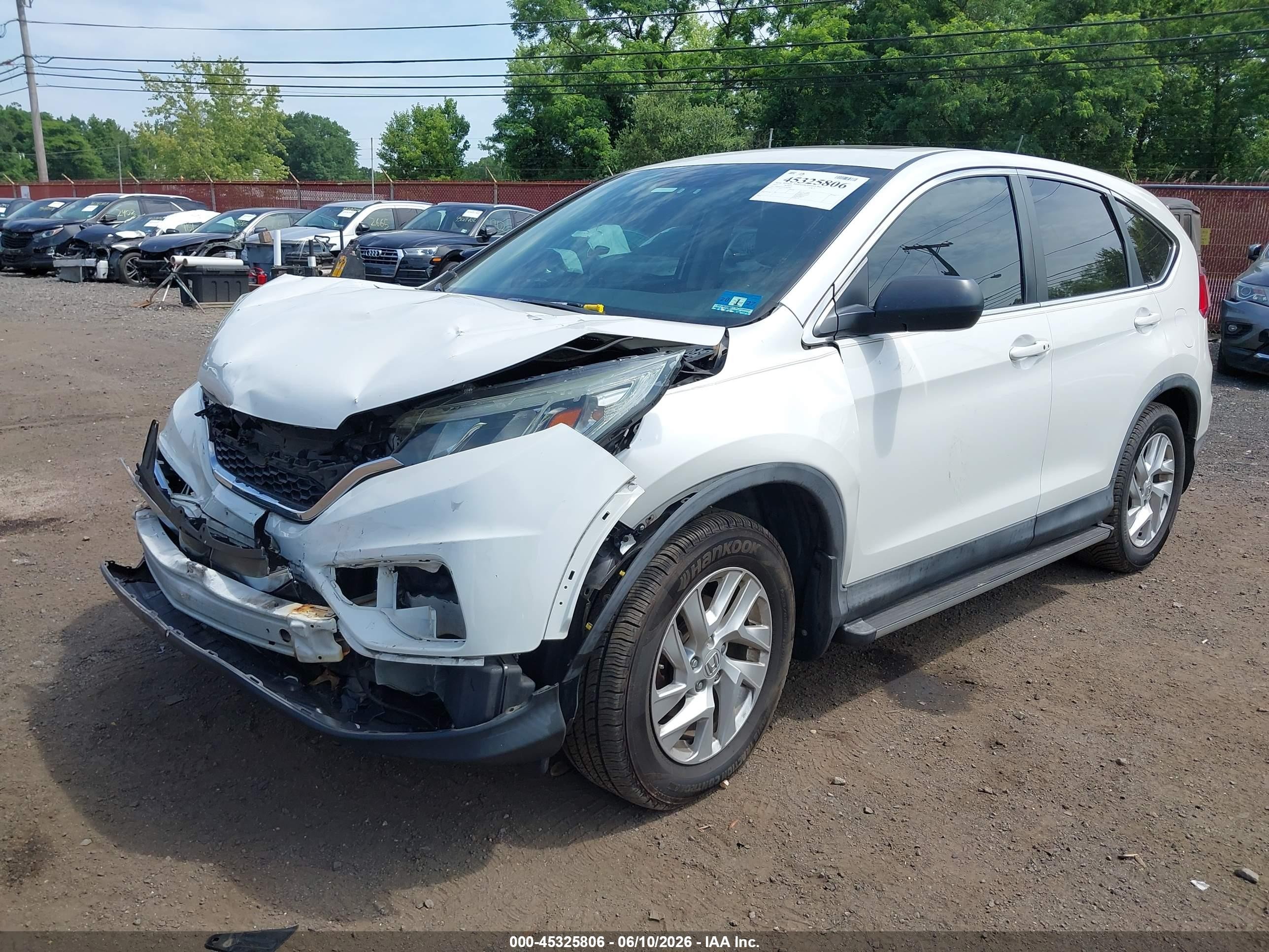 2015 Honda Cr-v Ex White vin: 5J6RM3H54FL006690