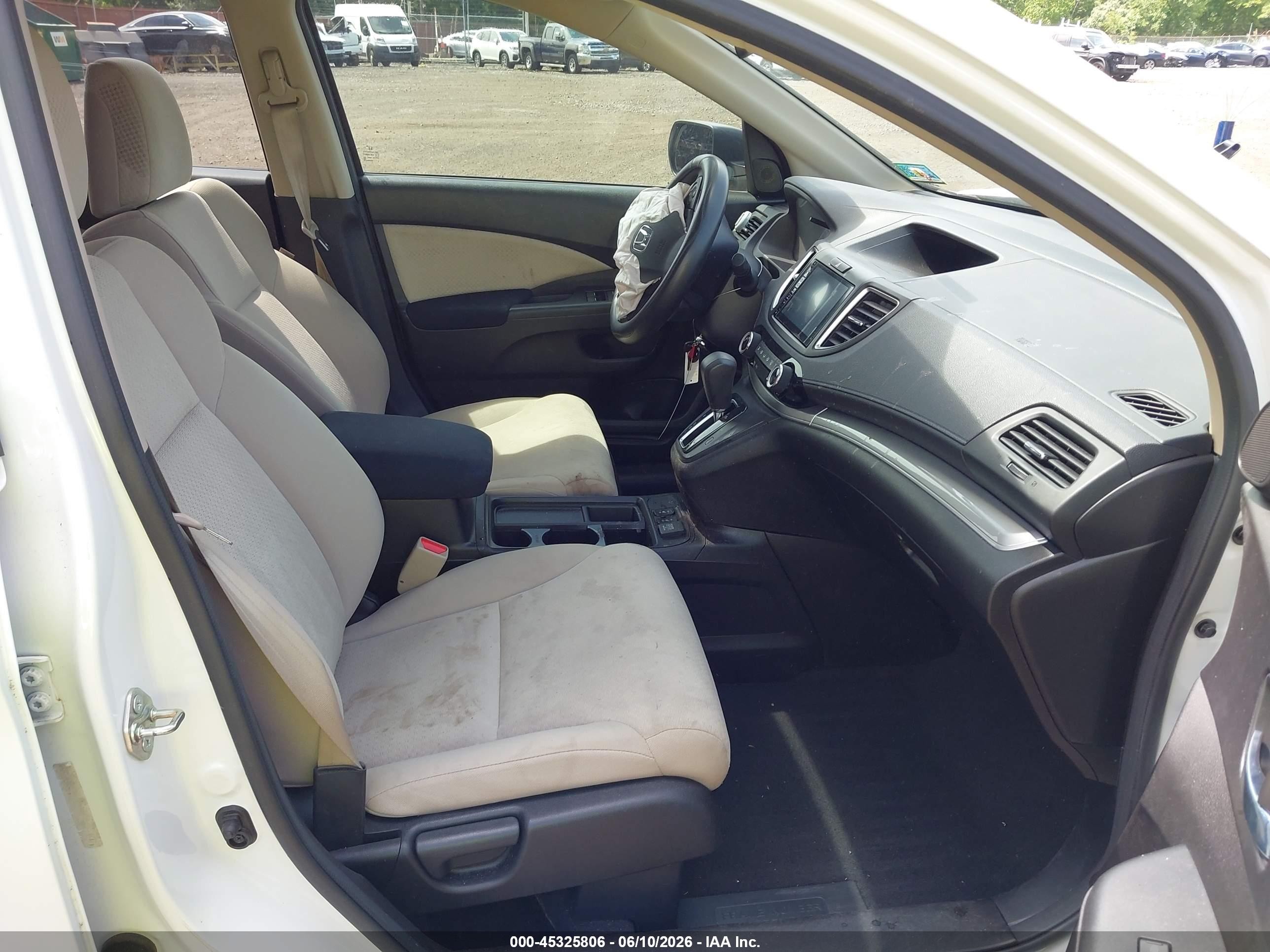 2015 Honda Cr-v Ex White vin: 5J6RM3H54FL006690