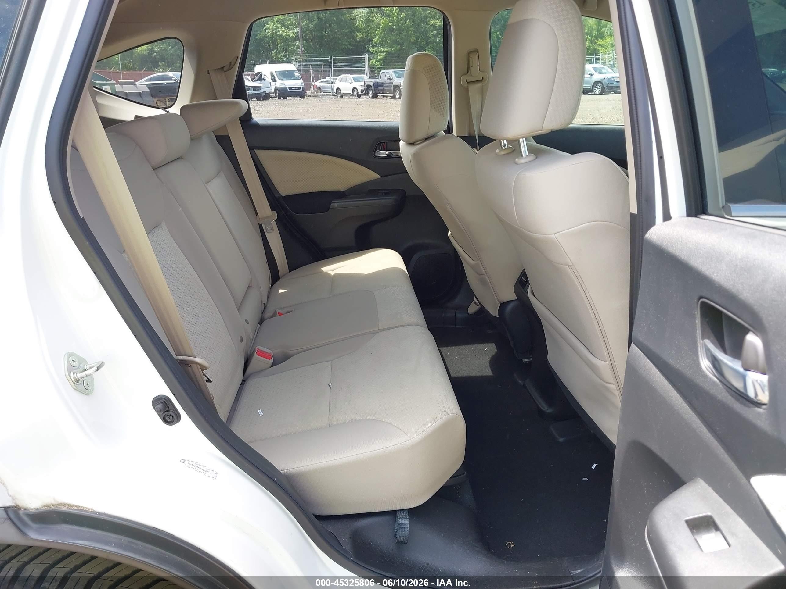 2015 Honda Cr-v Ex White vin: 5J6RM3H54FL006690