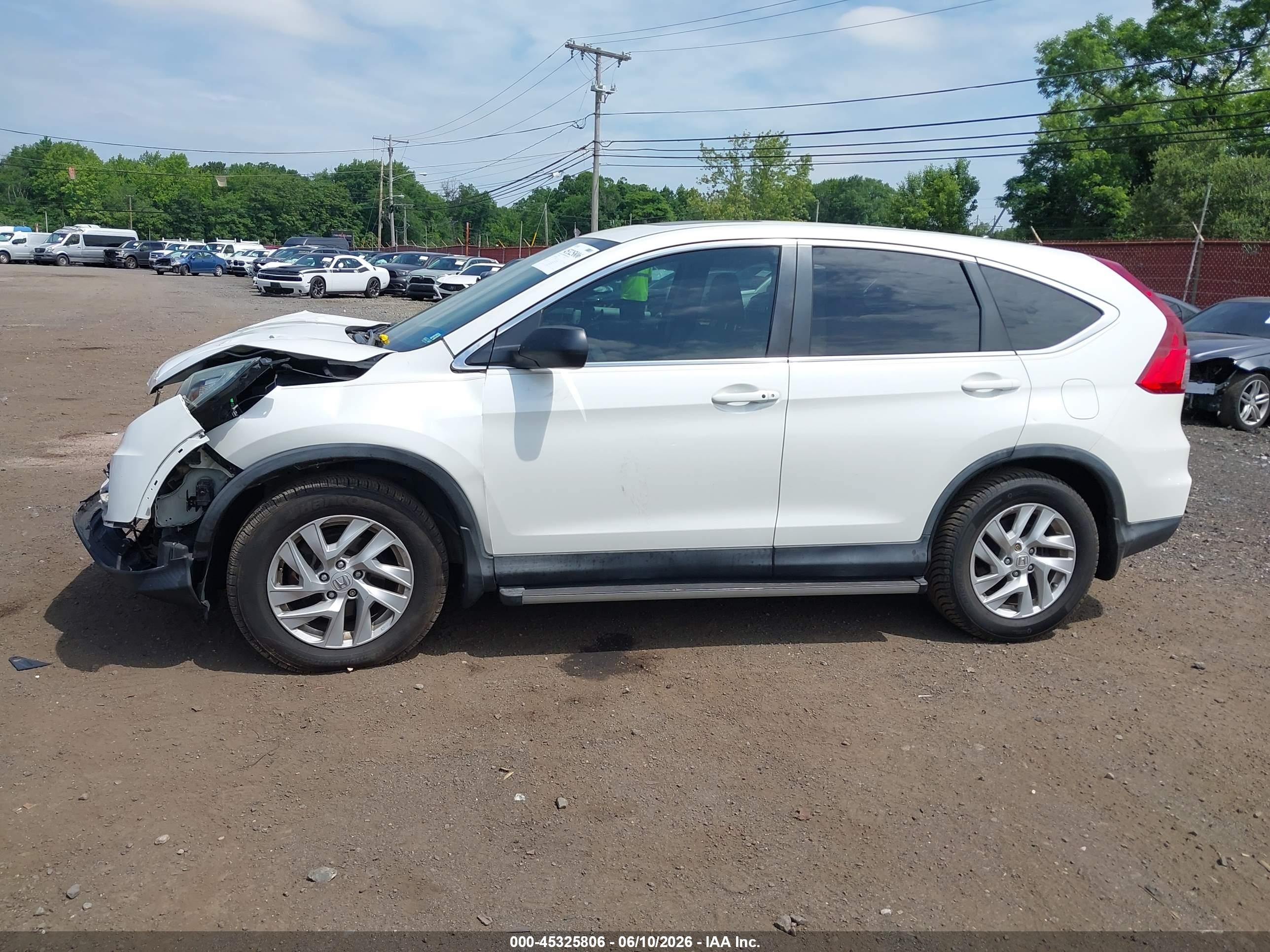 2015 Honda Cr-v Ex White vin: 5J6RM3H54FL006690
