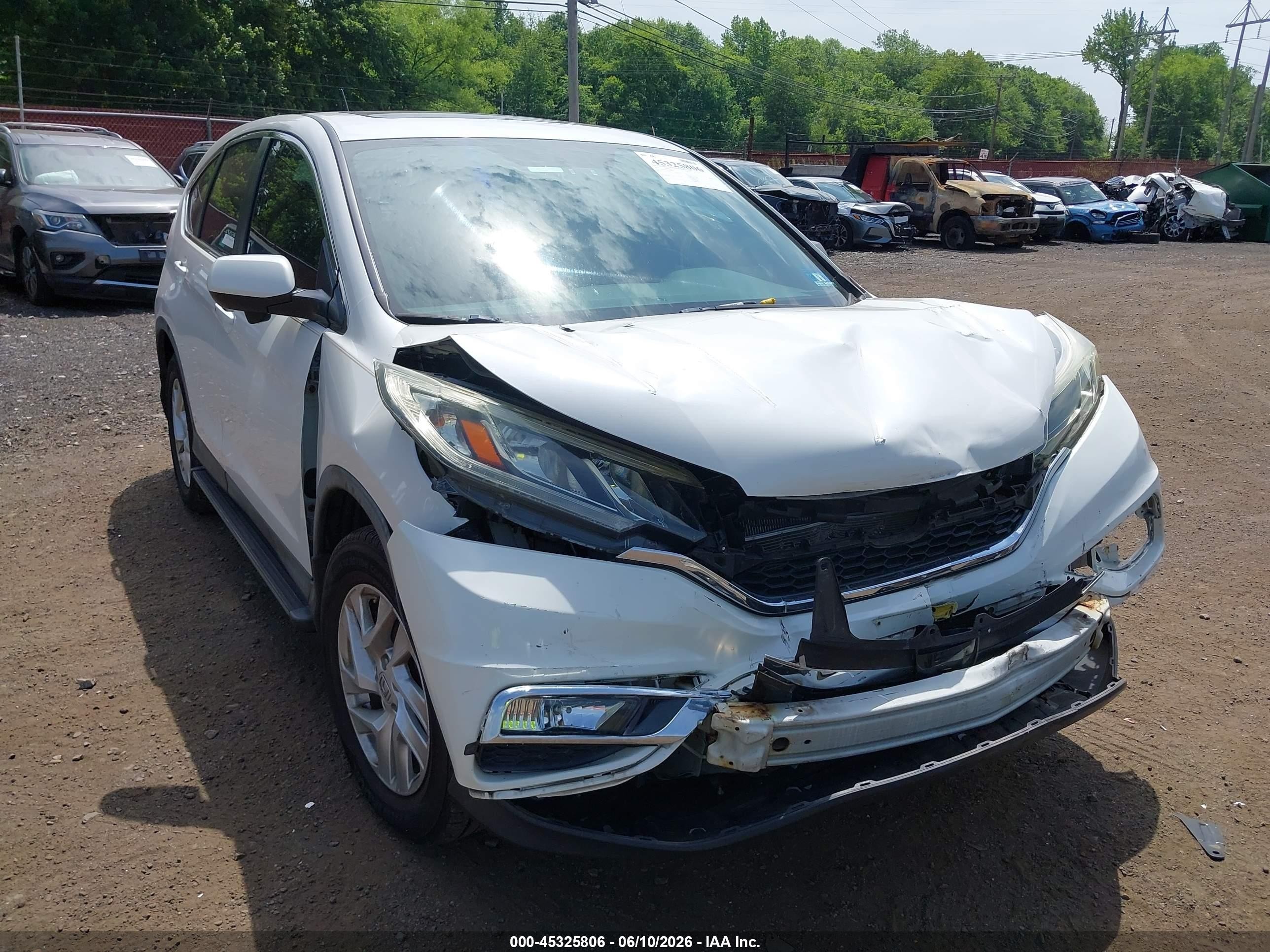 2015 Honda Cr-v Ex White vin: 5J6RM3H54FL006690