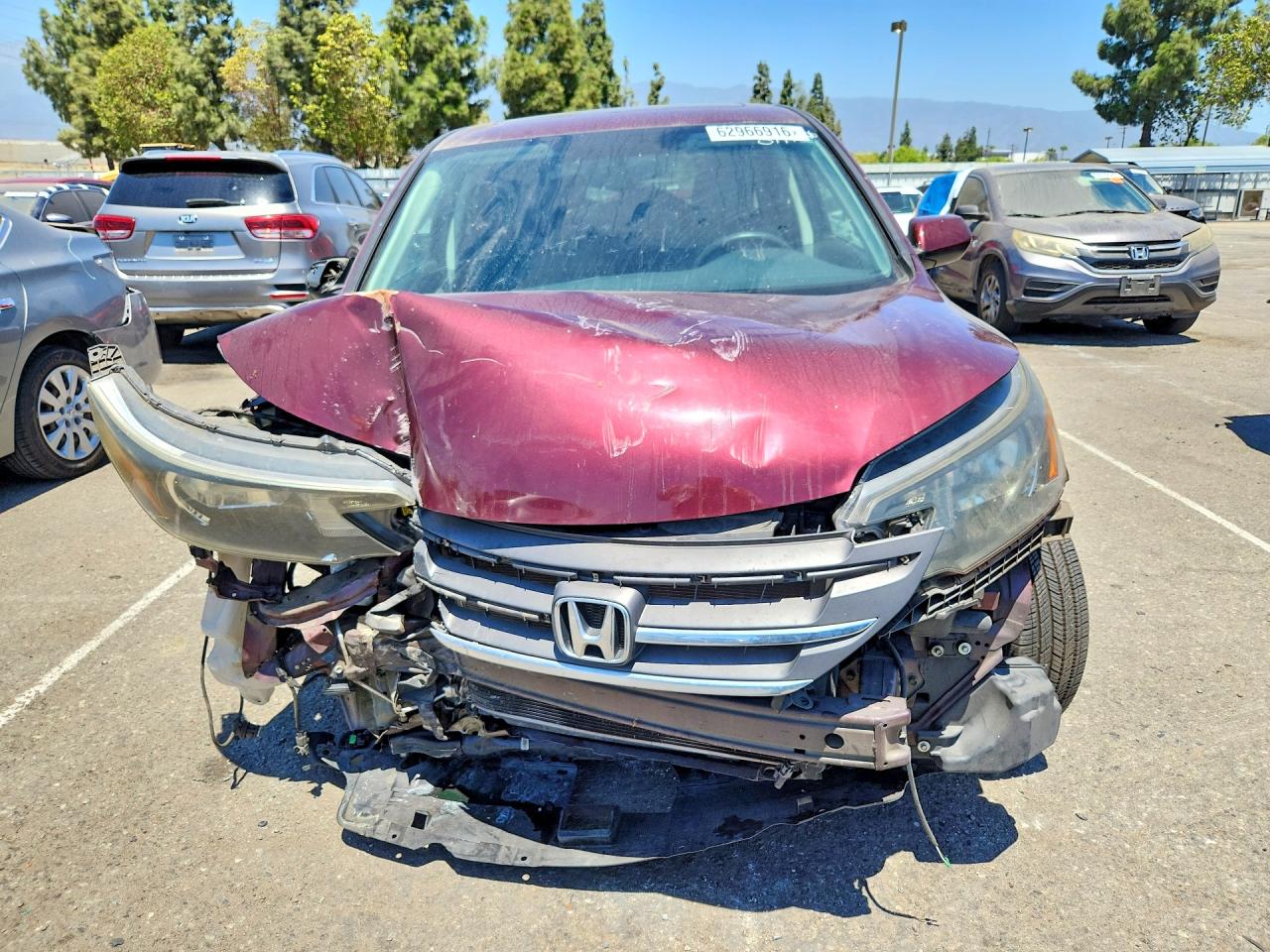 2013 Honda Cr-v Ex Бордовый vin: 5J6RM3H55DL000085