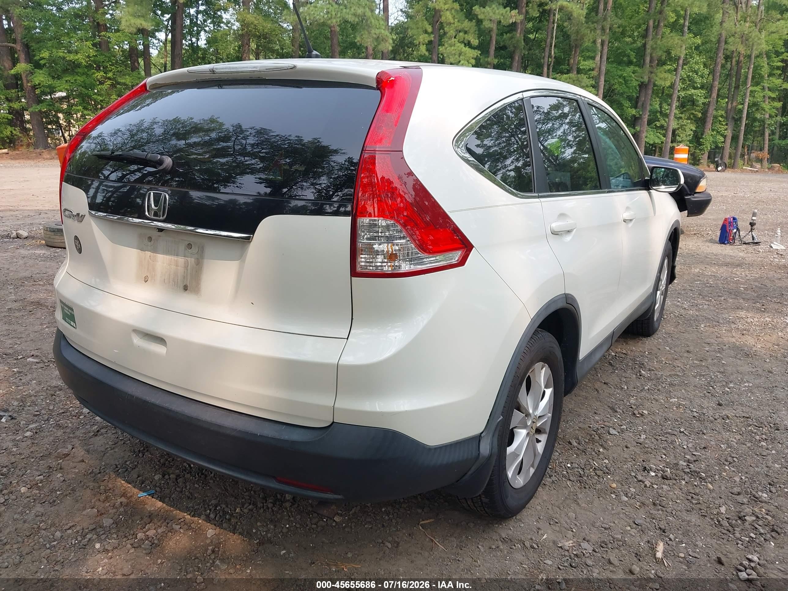 2014 Honda Cr-v Ex White vin: 5J6RM3H55EL029409