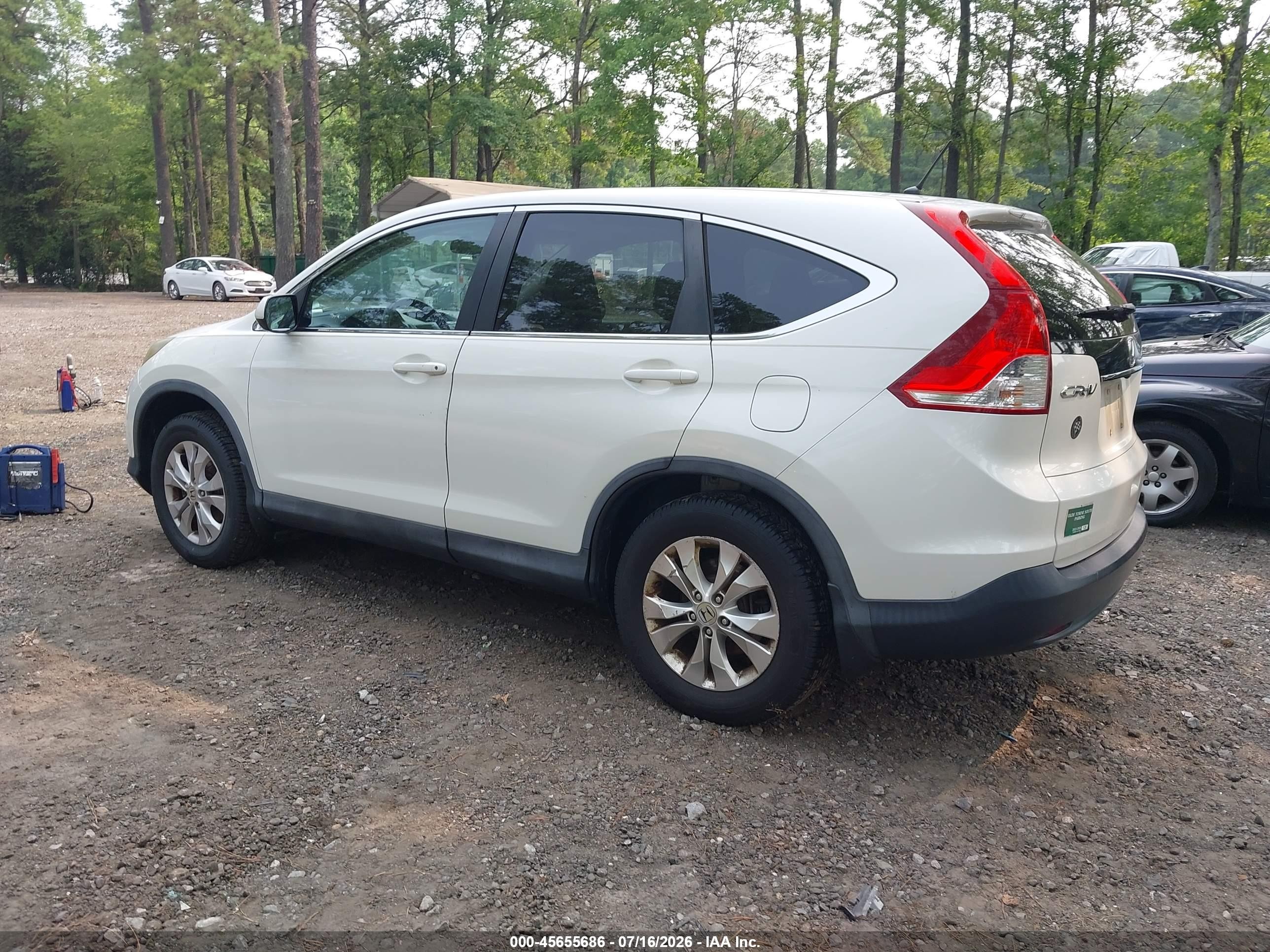 2014 Honda Cr-v Ex White vin: 5J6RM3H55EL029409