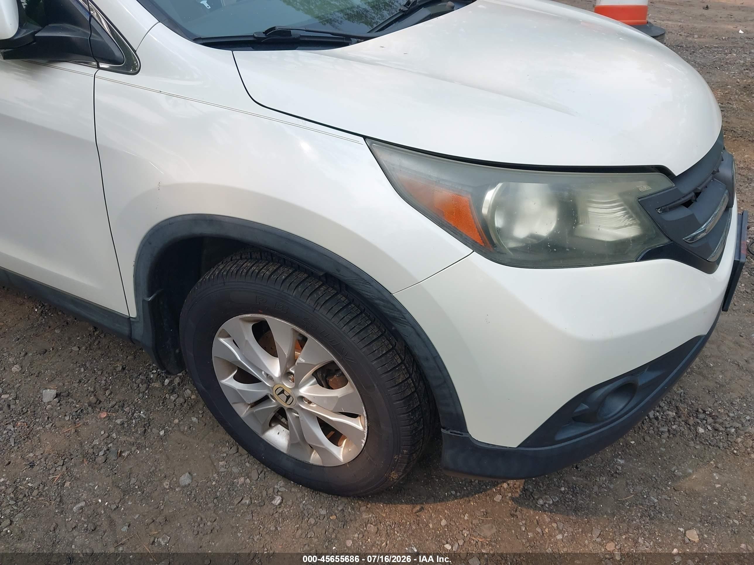 2014 Honda Cr-v Ex White vin: 5J6RM3H55EL029409