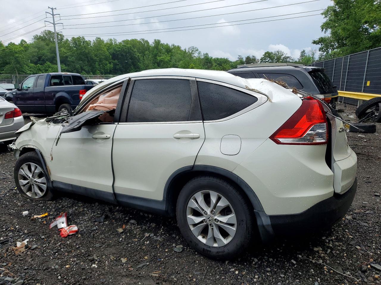 2014 Honda Cr-v Ex White vin: 5J6RM3H55EL045626