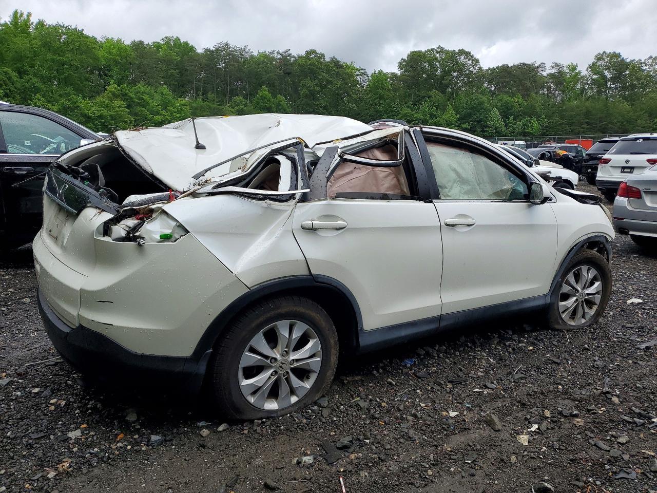 2014 Honda Cr-v Ex White vin: 5J6RM3H55EL045626