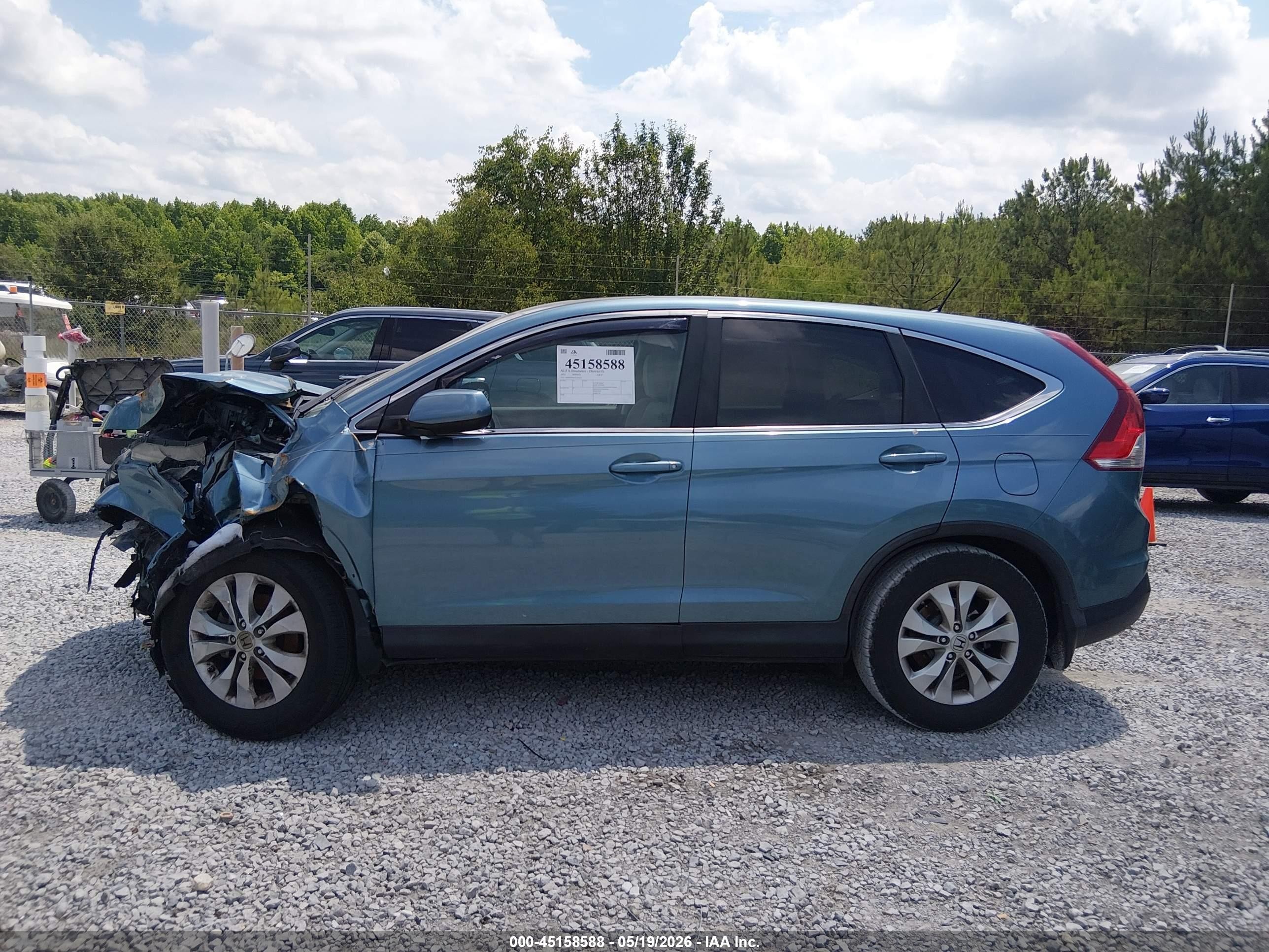 2013 Honda Cr-v Ex Blue vin: 5J6RM3H56DL045410