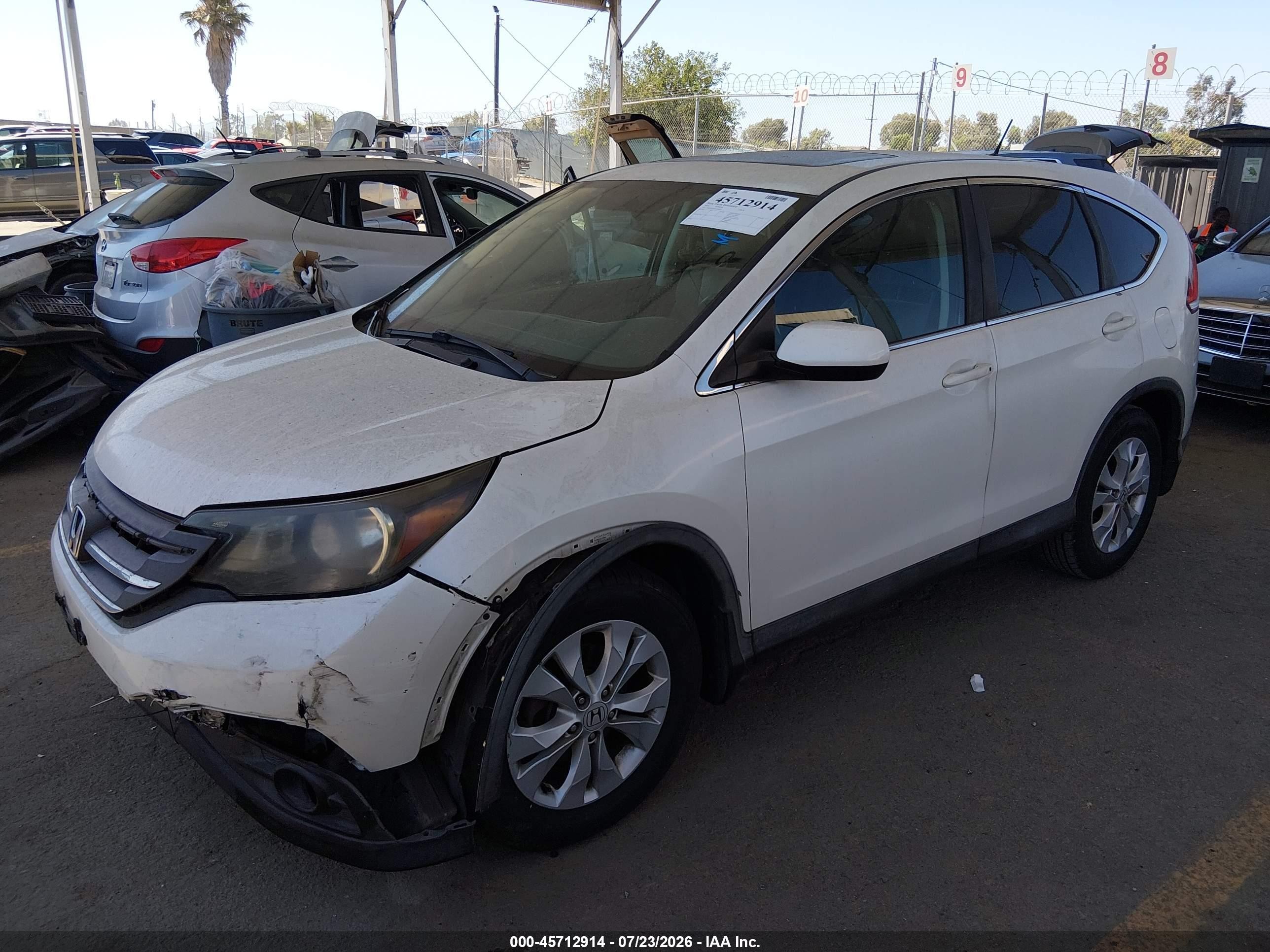 2014 Honda Cr-v Ex White vin: 5J6RM3H56EL008892