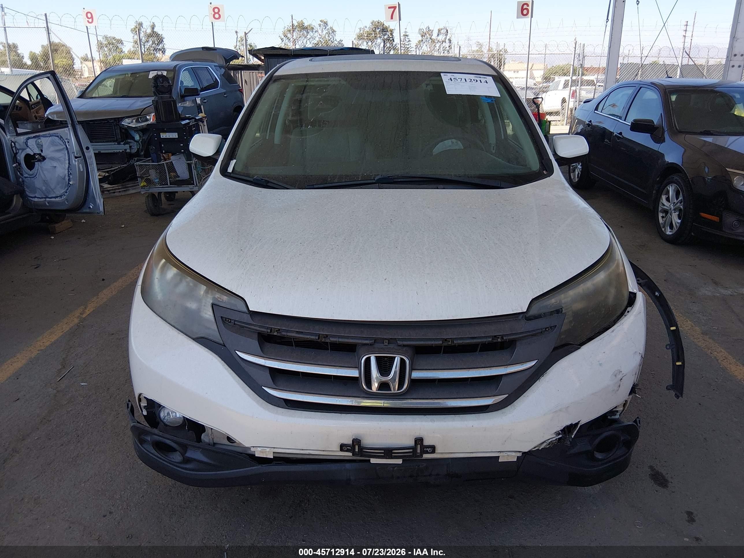 2014 Honda Cr-v Ex White vin: 5J6RM3H56EL008892