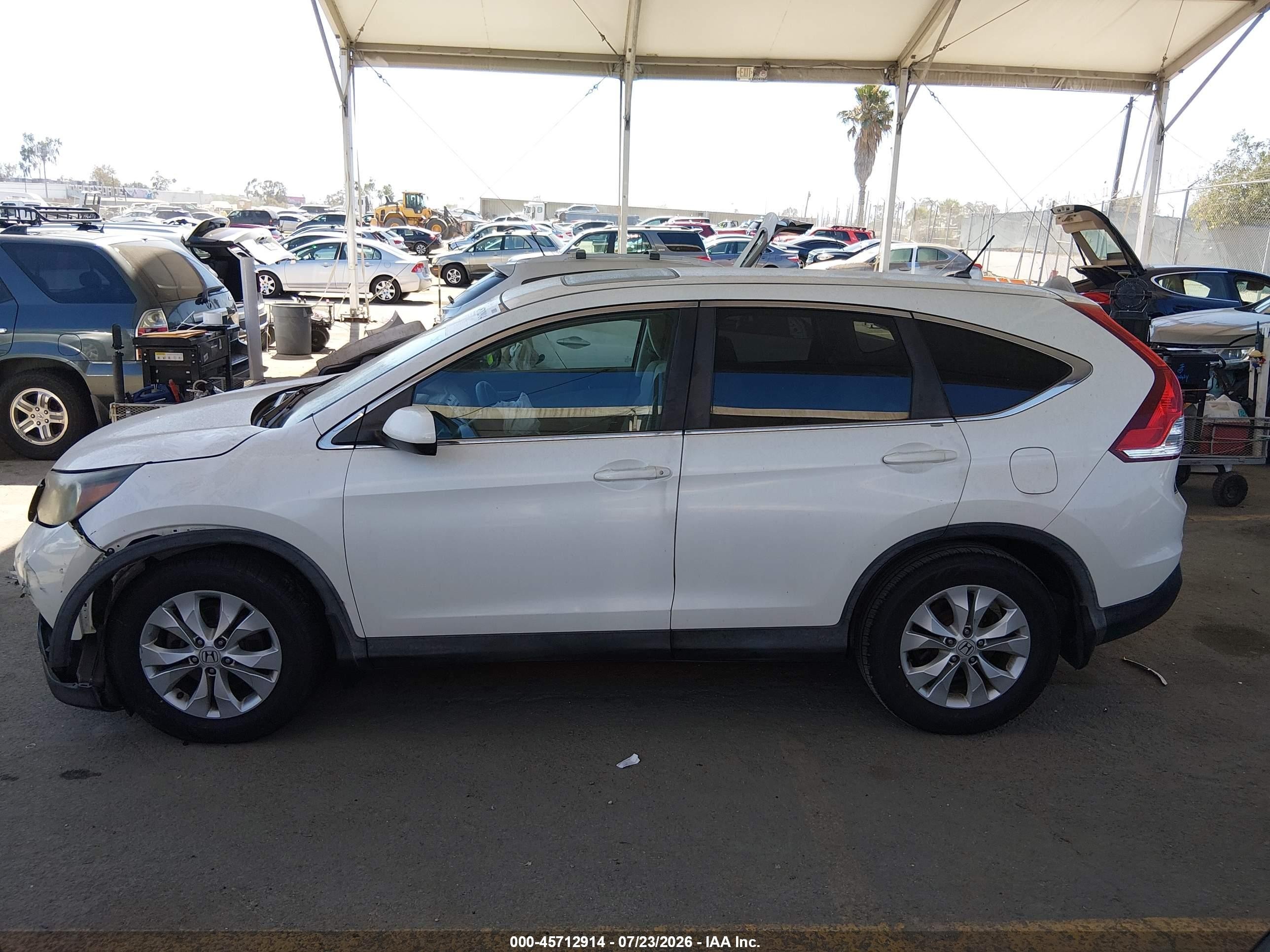 2014 Honda Cr-v Ex White vin: 5J6RM3H56EL008892