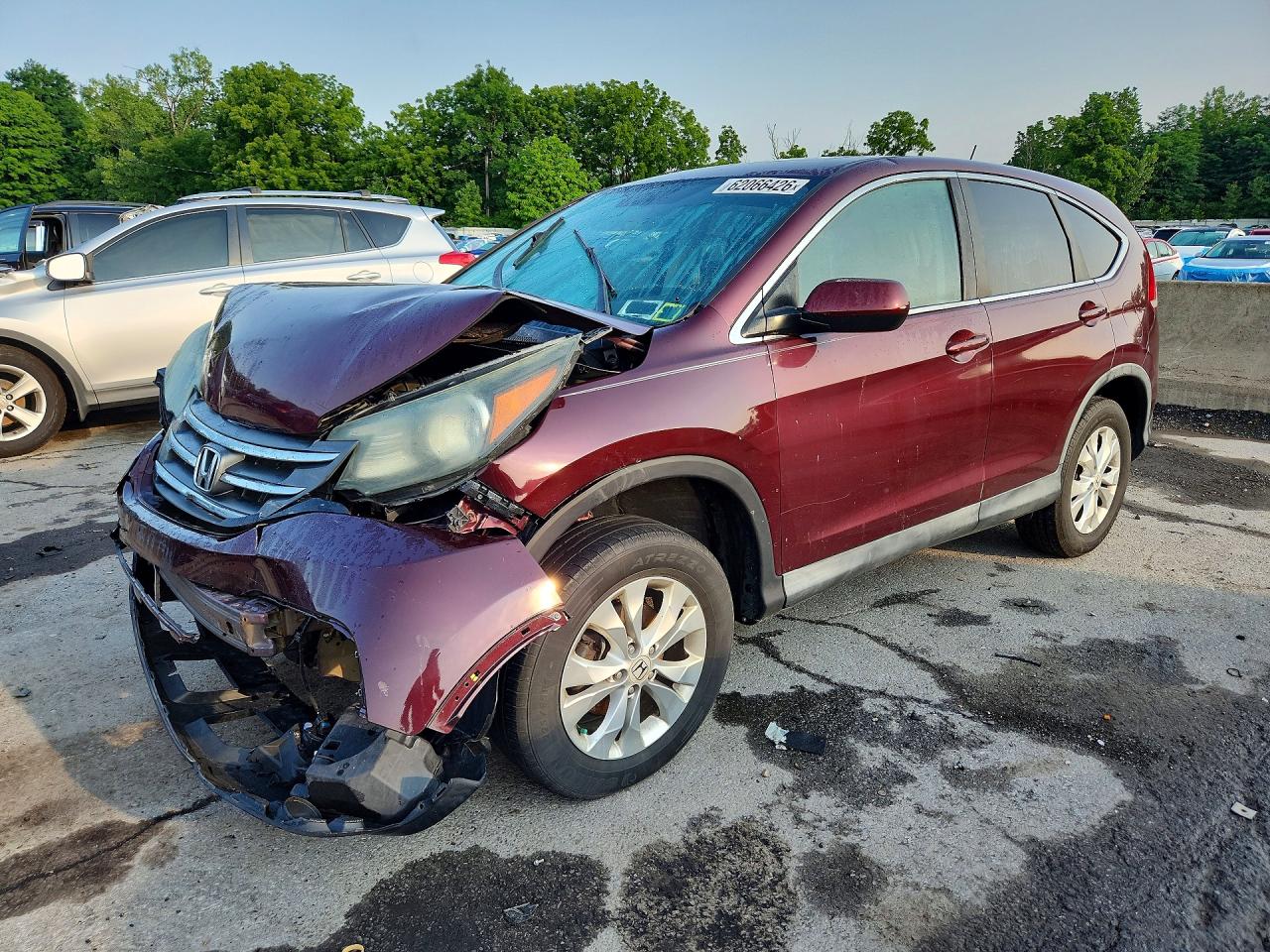 2014 Honda Cr-v Ex Maroon vin: 5J6RM3H56EL042735