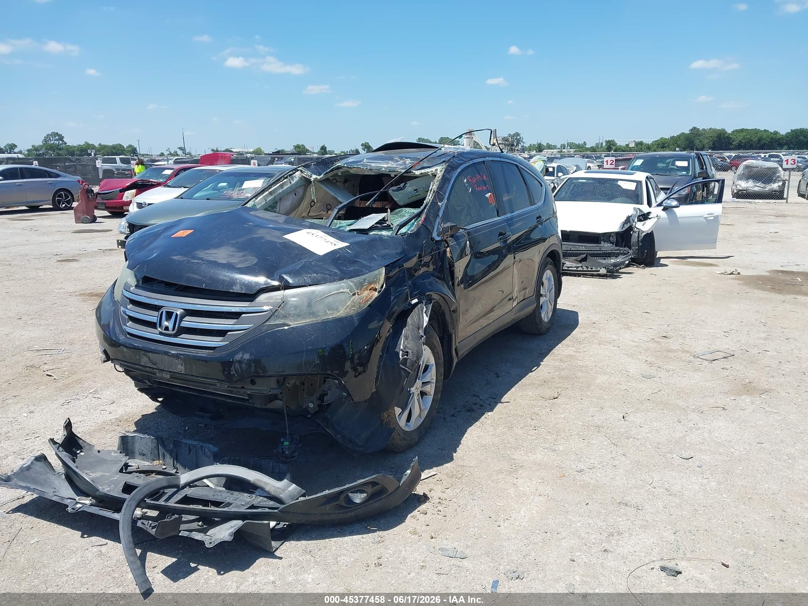2012 Honda Cr-v Ex Черный vin: 5J6RM3H57CL000913
