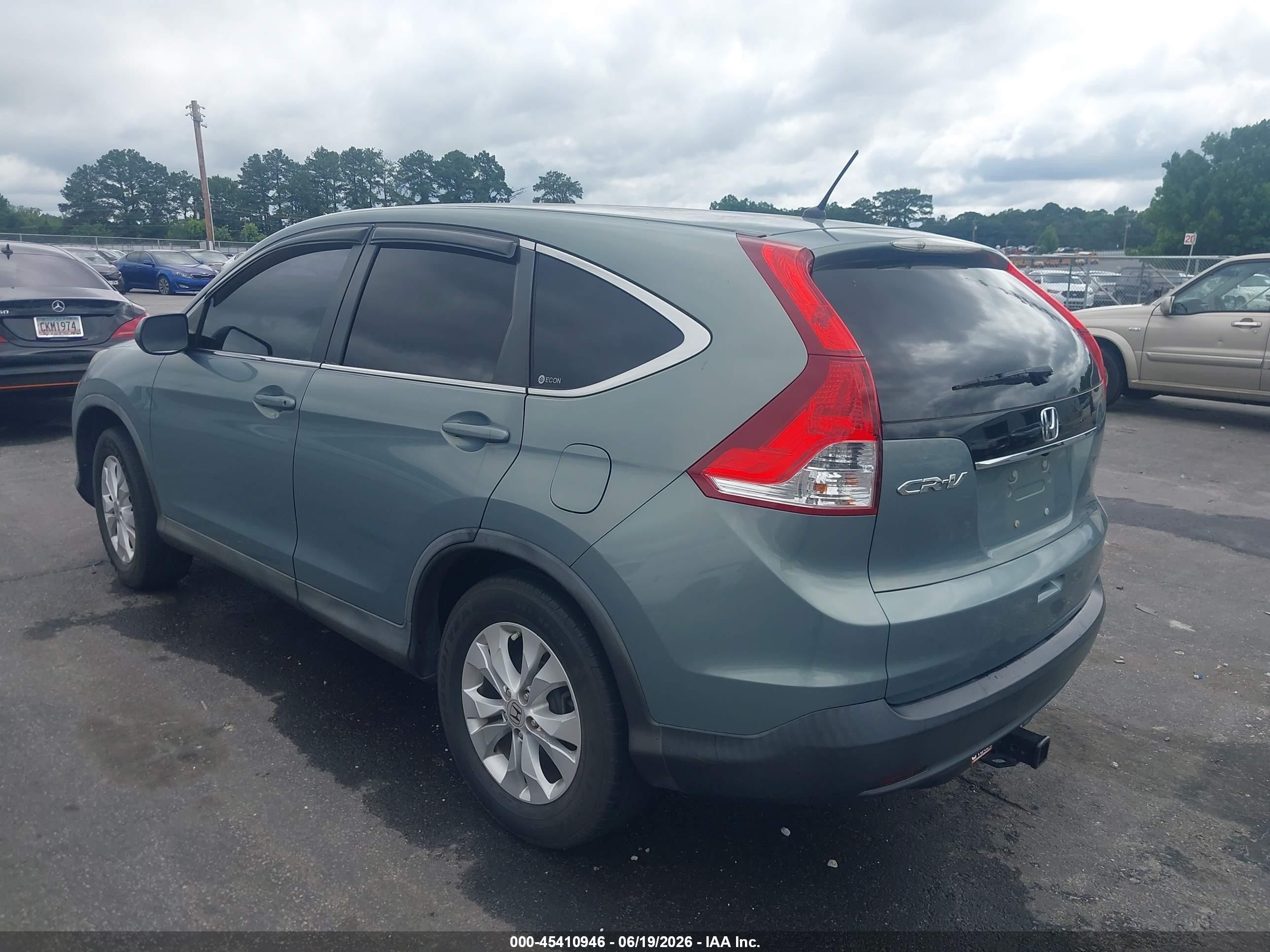 2012 Honda Cr-v Ex Teal vin: 5J6RM3H57CL001611